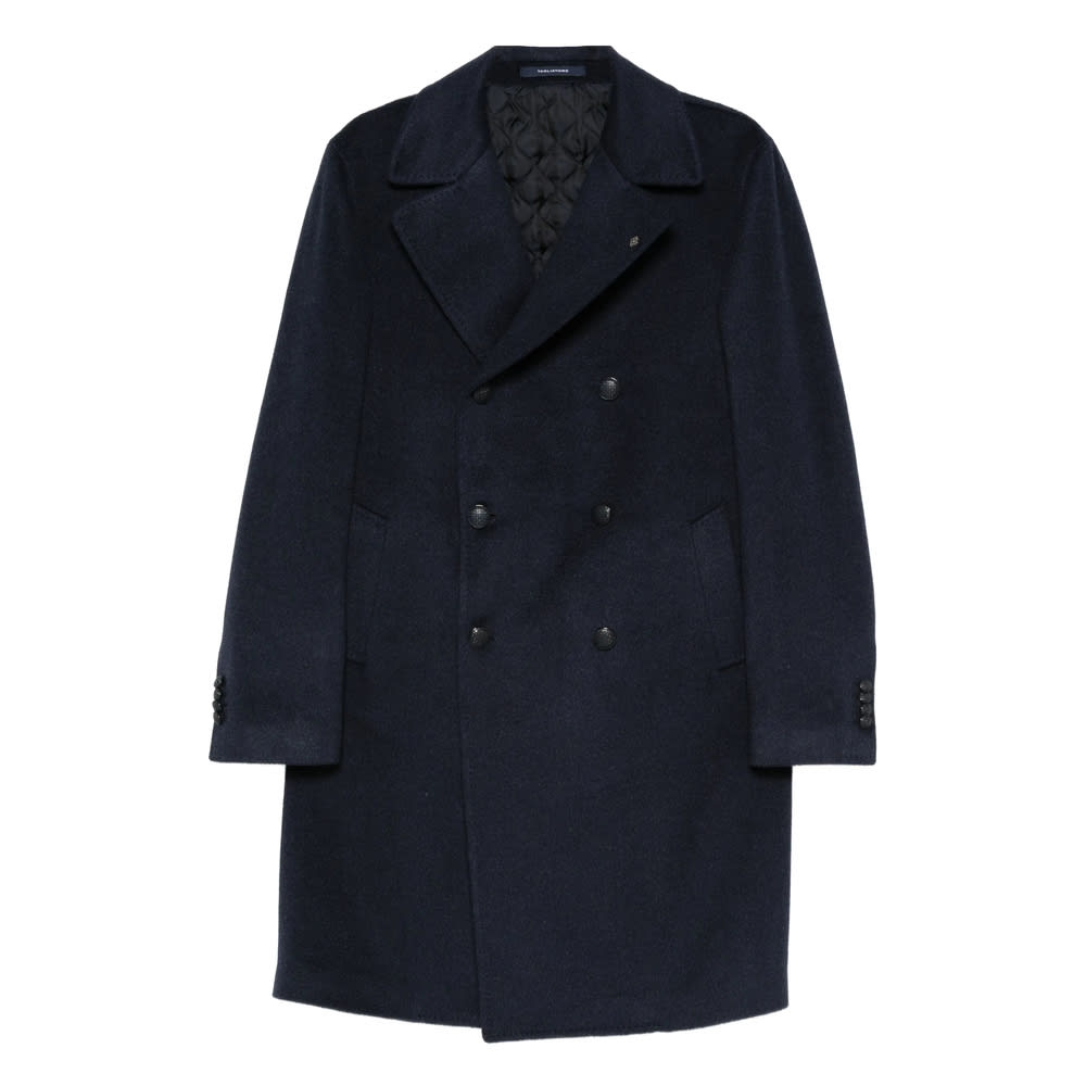 Tagliatore Double-breasted Coat In Blue