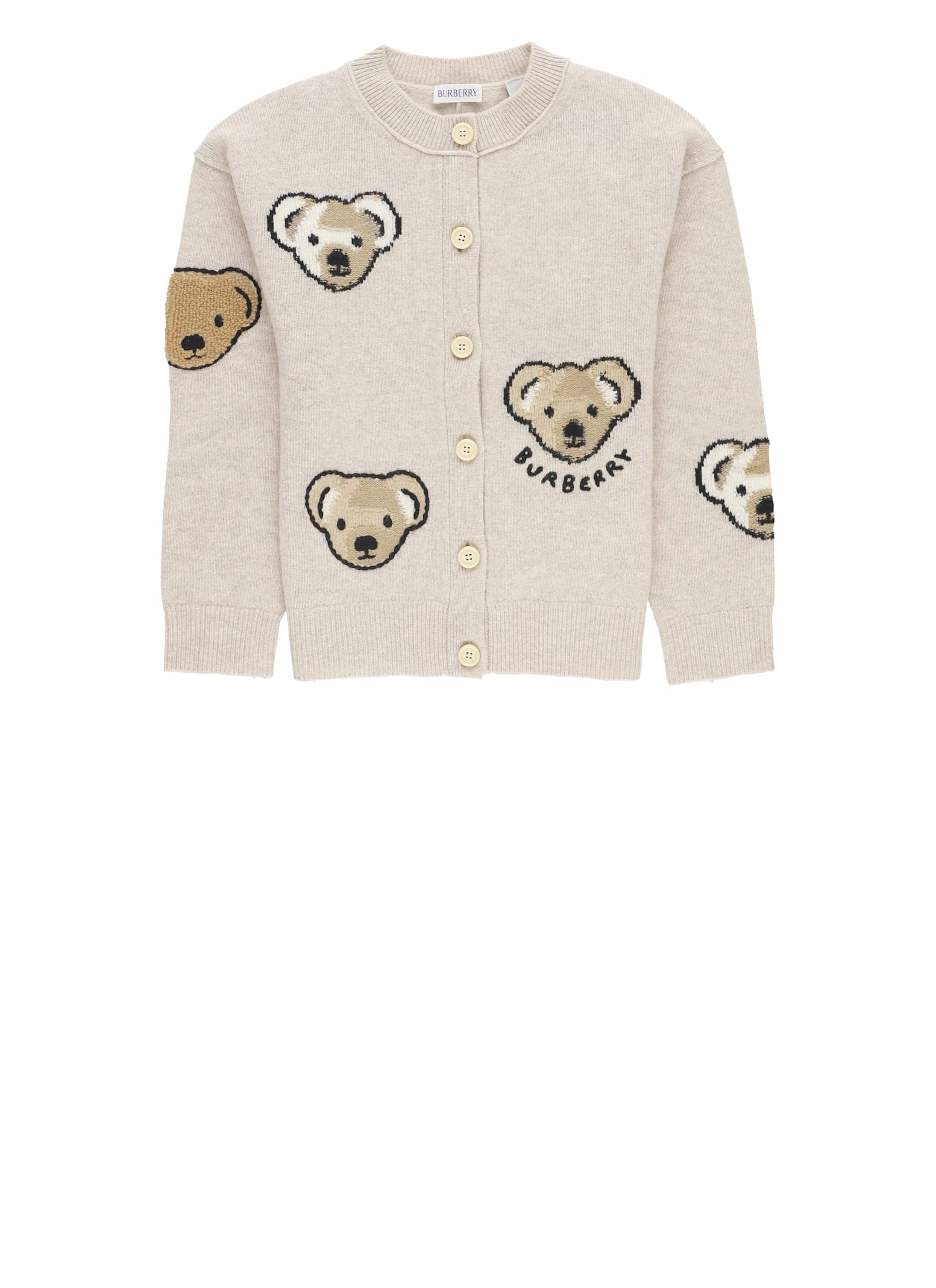 Burberry Kids' Lesa Bear Cardigan In Neutral