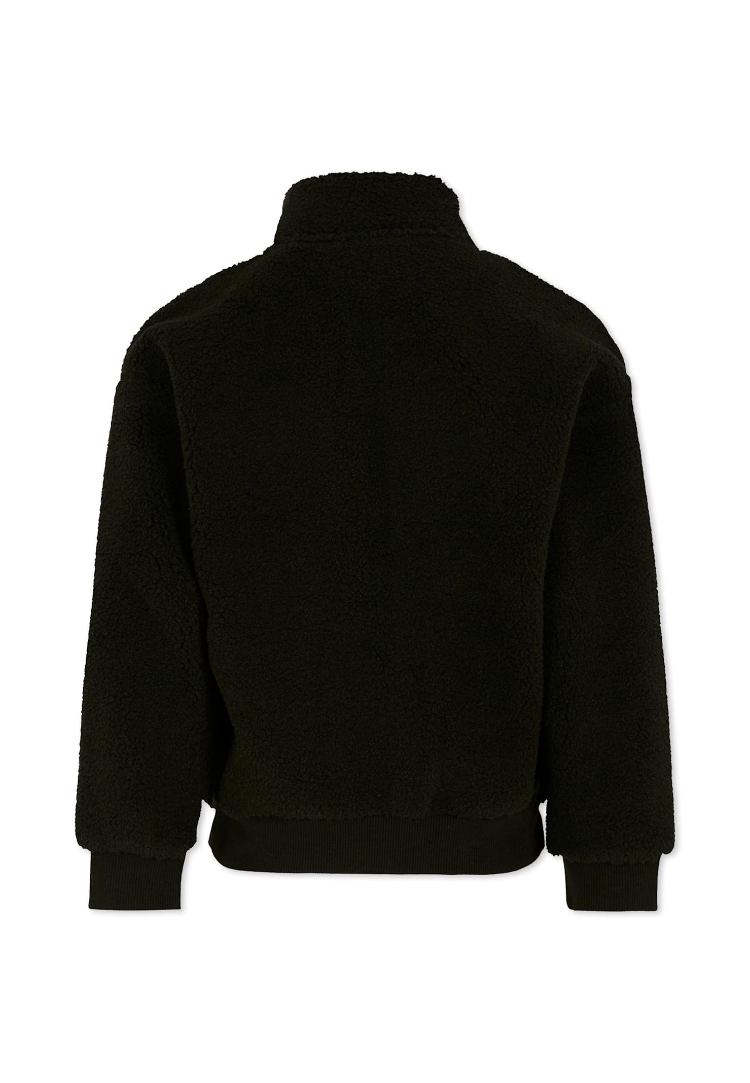 Timberland Black Faux Fur Coat For Boy With Logo In Black