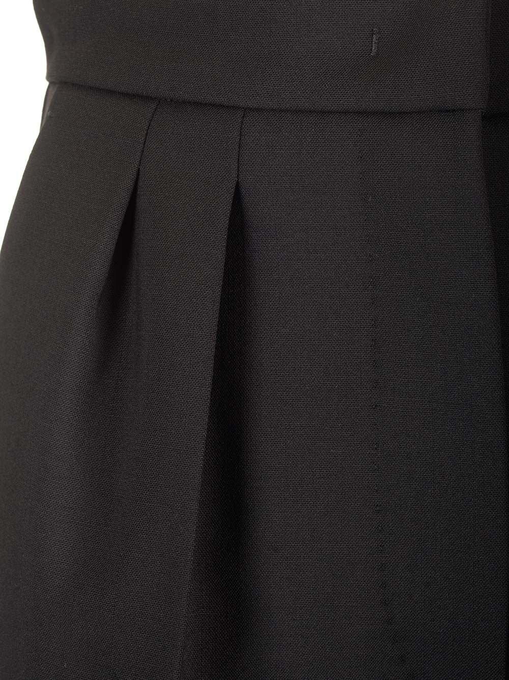 Max Mara Wool Canvas Shorts Trousers Black In Nero