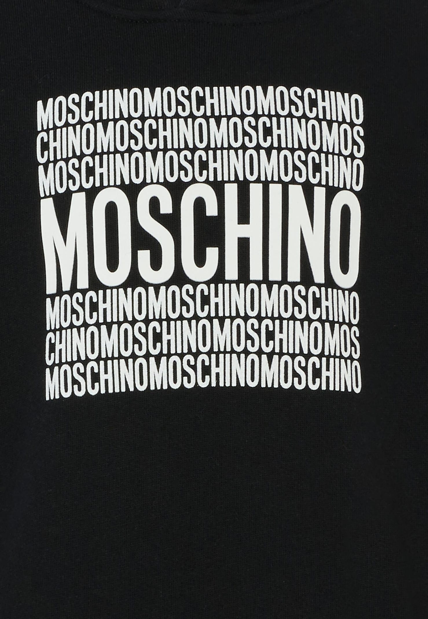 Moschino Black Sweatshirt For Kids With Logo In Black