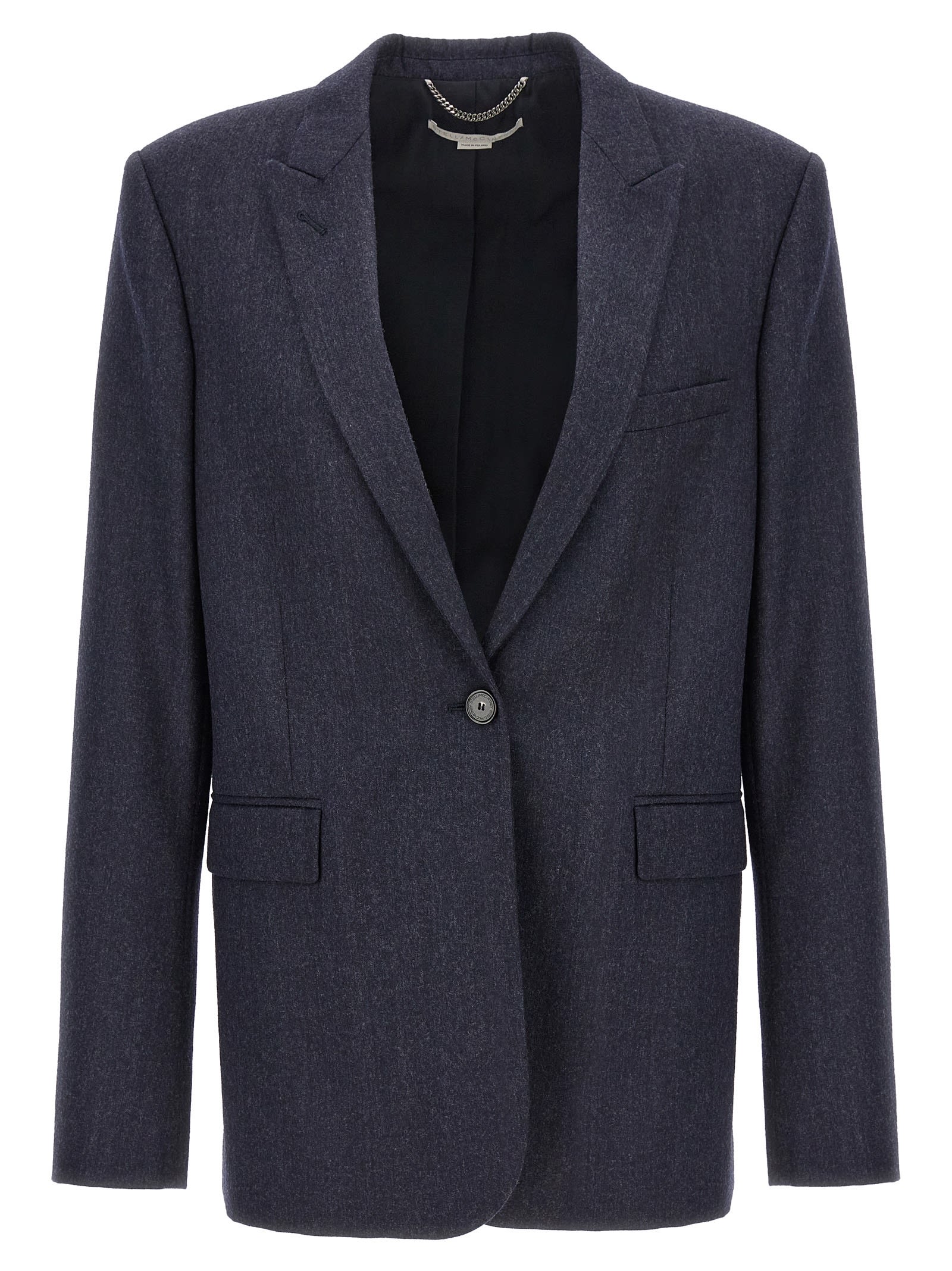 Shop Stella Mccartney Single-breasted Wool Blazer In Blue