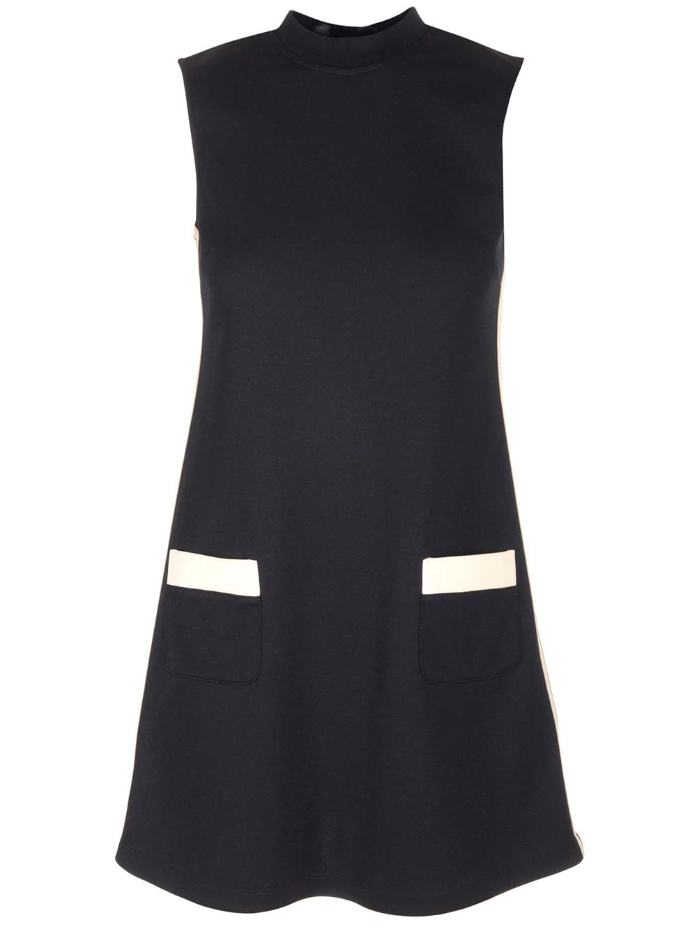 Shop Palm Angels Short Dress With Pockets In Nero/burro
