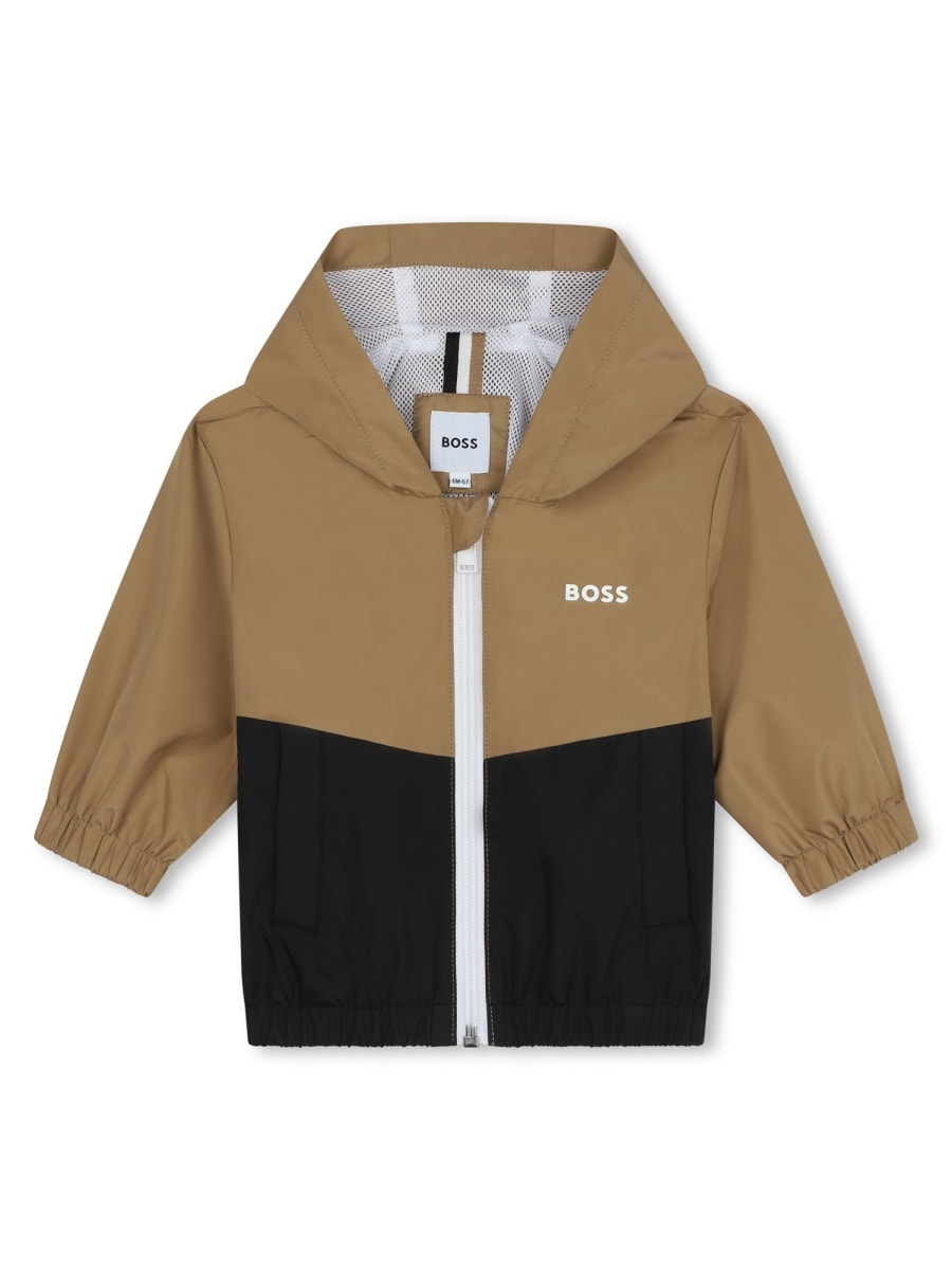 Hugo Boss K-way Con Cappuccio In Beige