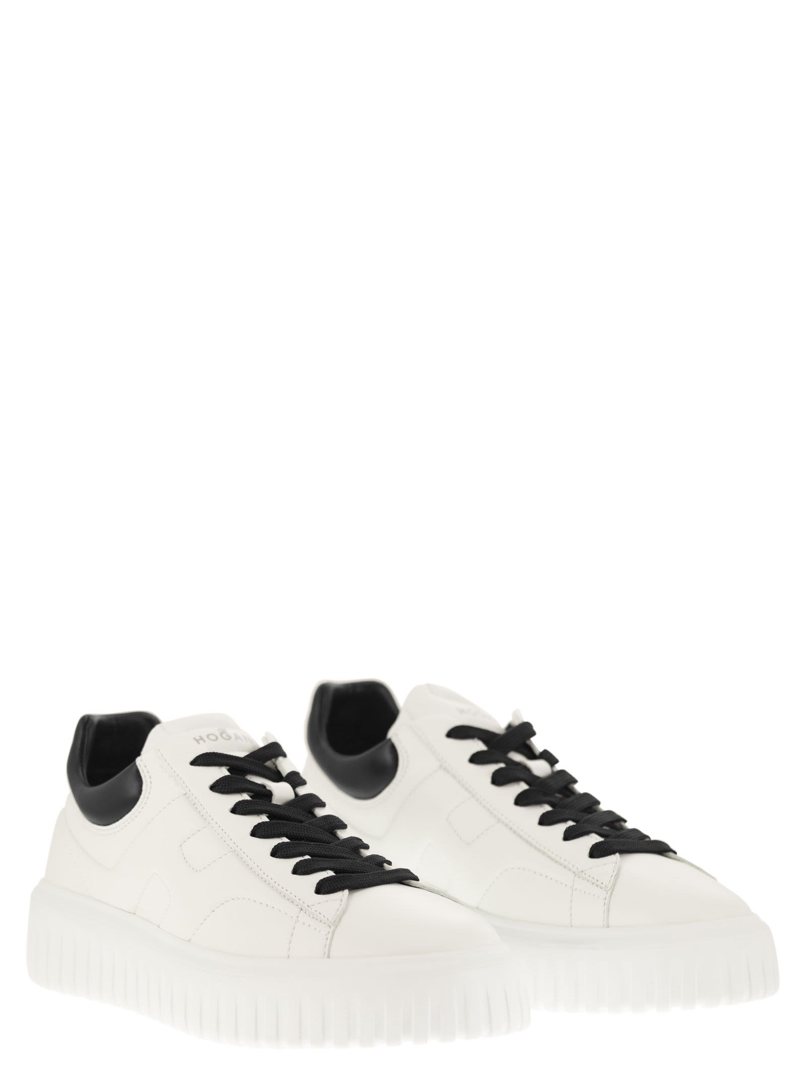 Shop Hogan H-stripes - Sneakers In White/black