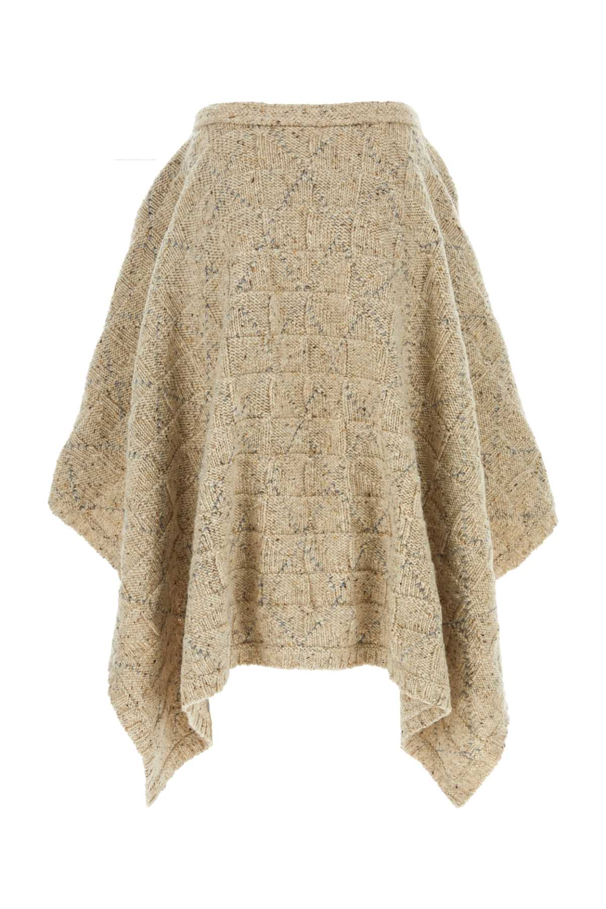 Shop Bottega Veneta Melange Cappuccino Wool Skirt In Dovelightgreymel