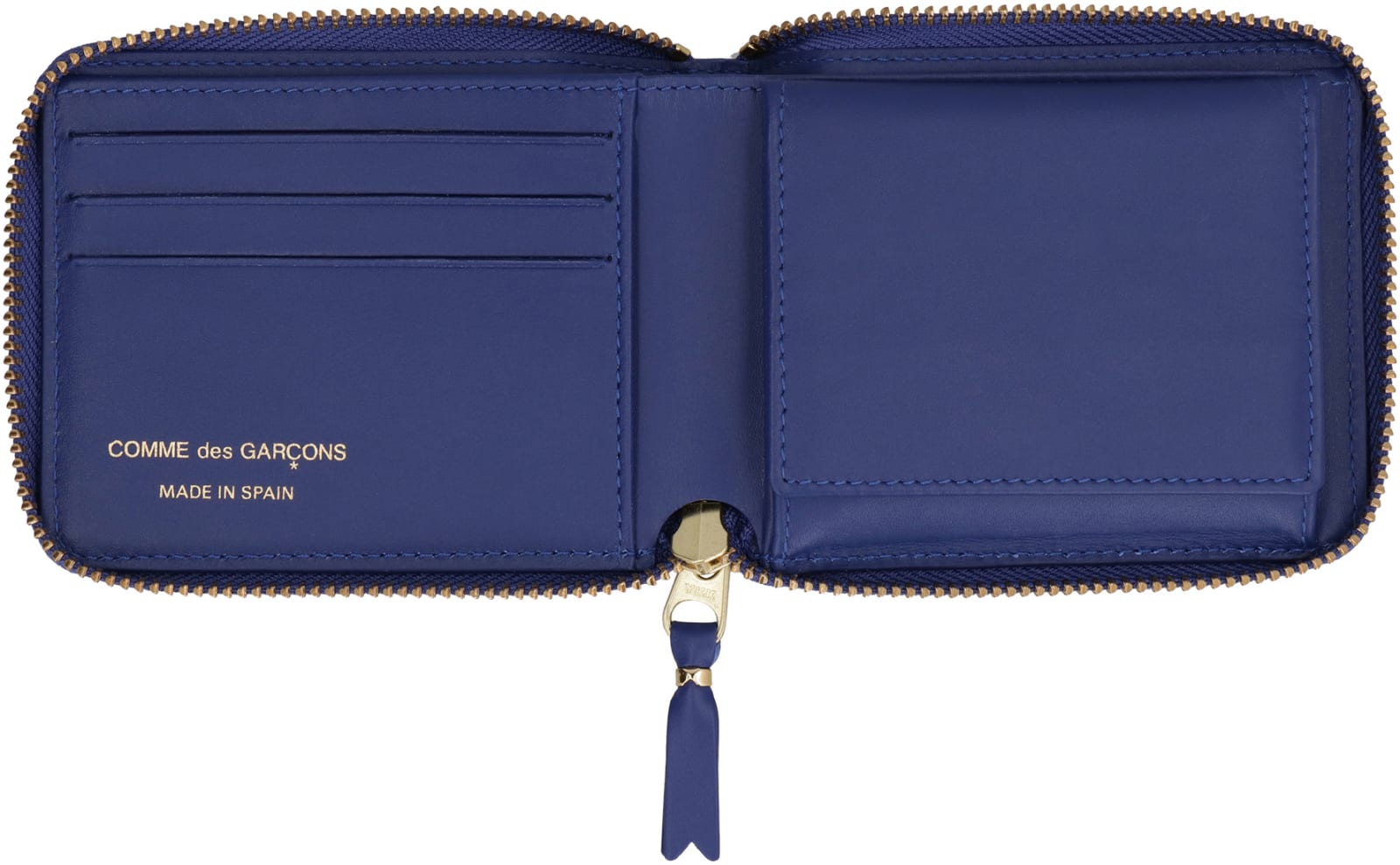 Shop Comme Des Garçons Leather Wallet In Blue