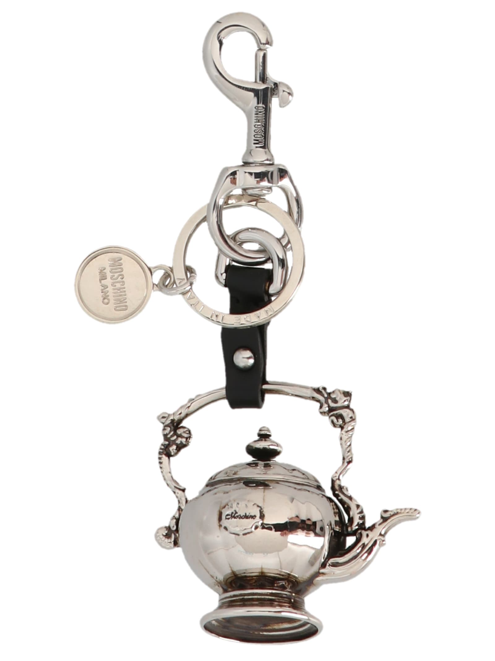 Moschino Vintage Teapot Keyring In Silver