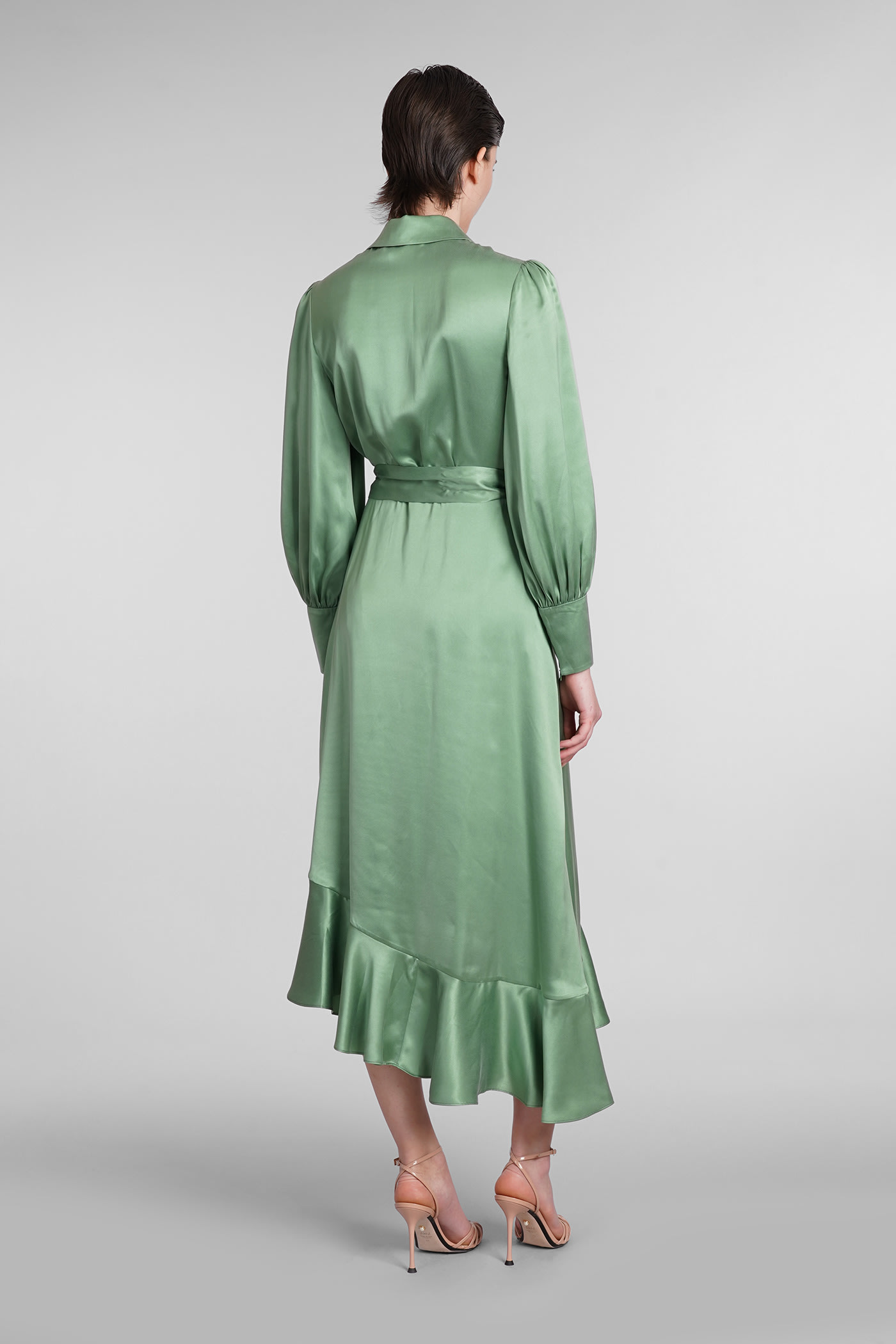 Shop Zimmermann Dress In Green Silk