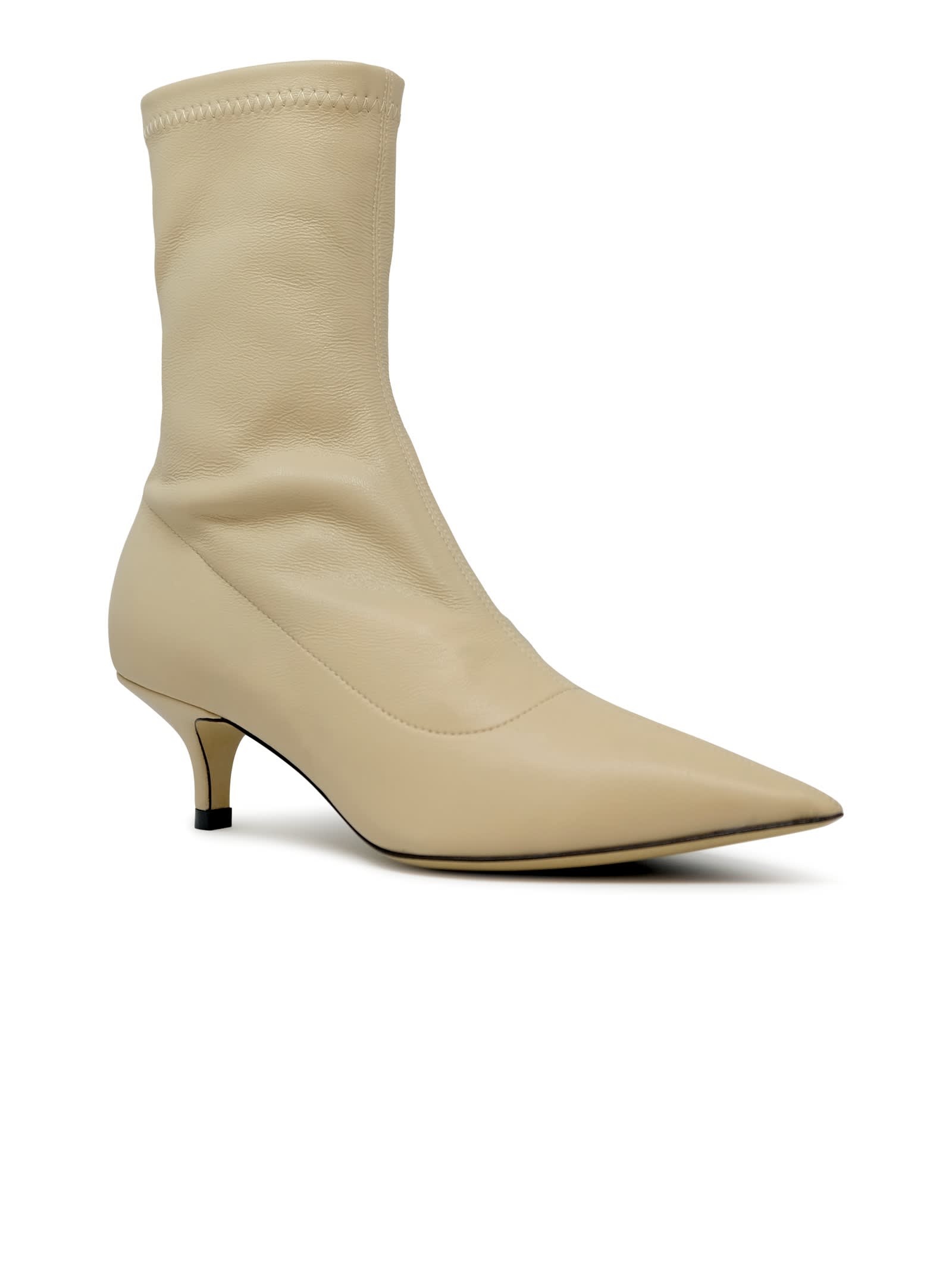 P.a.r.o.s.h Parosh D060122 Slayshoe Beige Eco Leather Strech Boots In Neutral