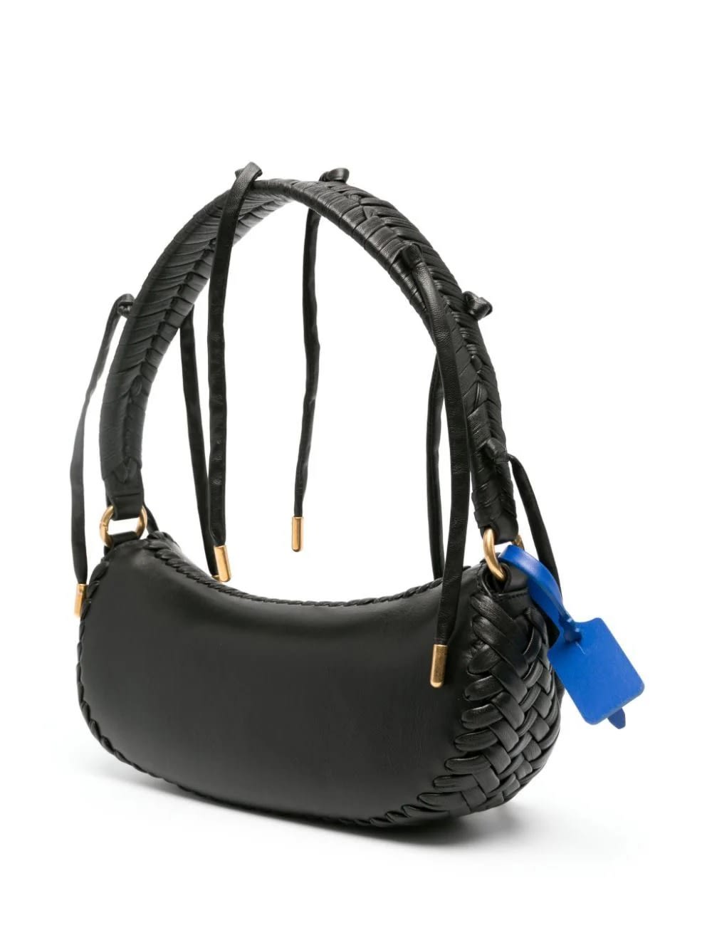 Shop Off-white Black Baguette Bag With Woven Finishes