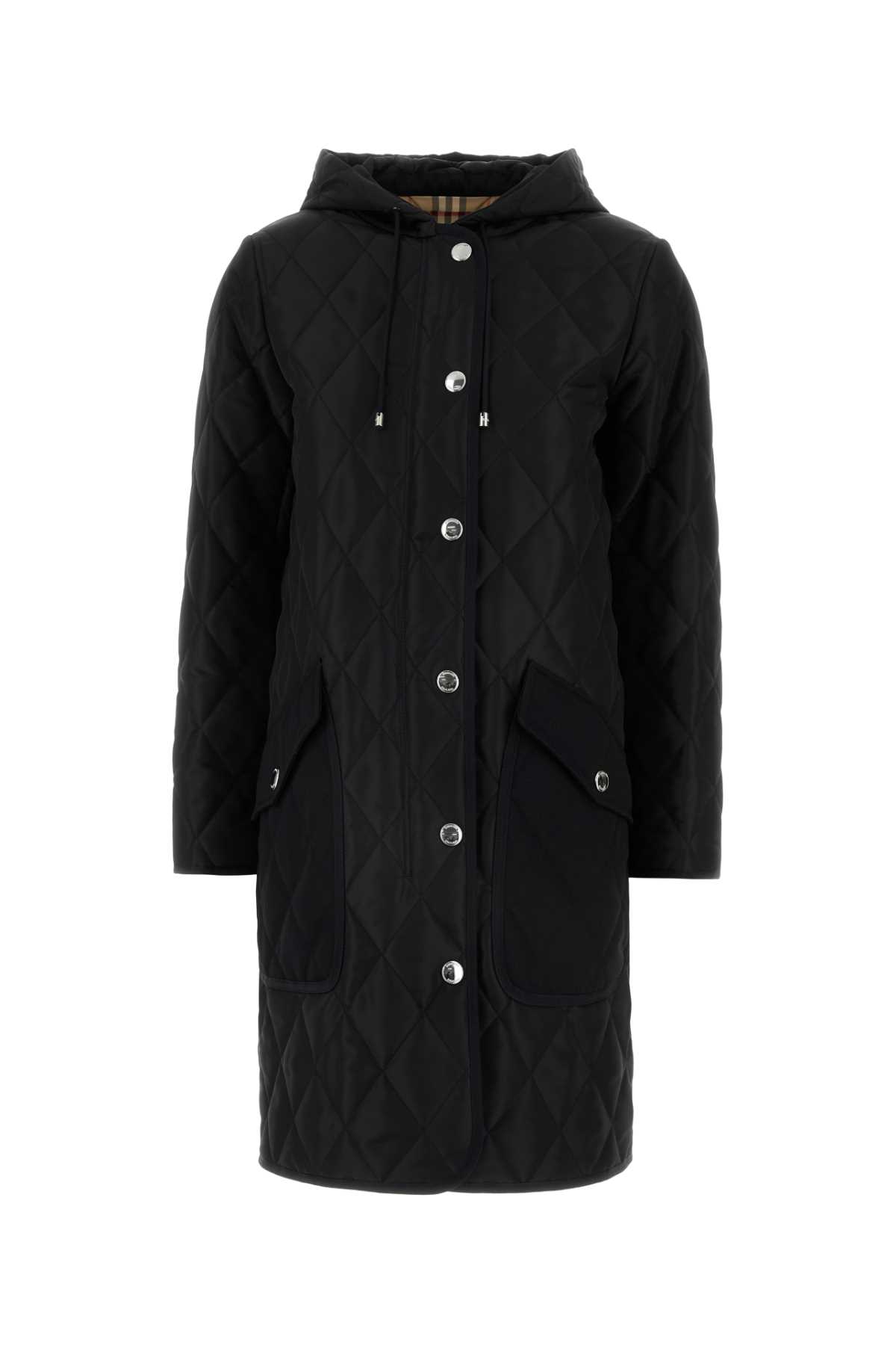 Shop Burberry Black Nylon Padded Jacket