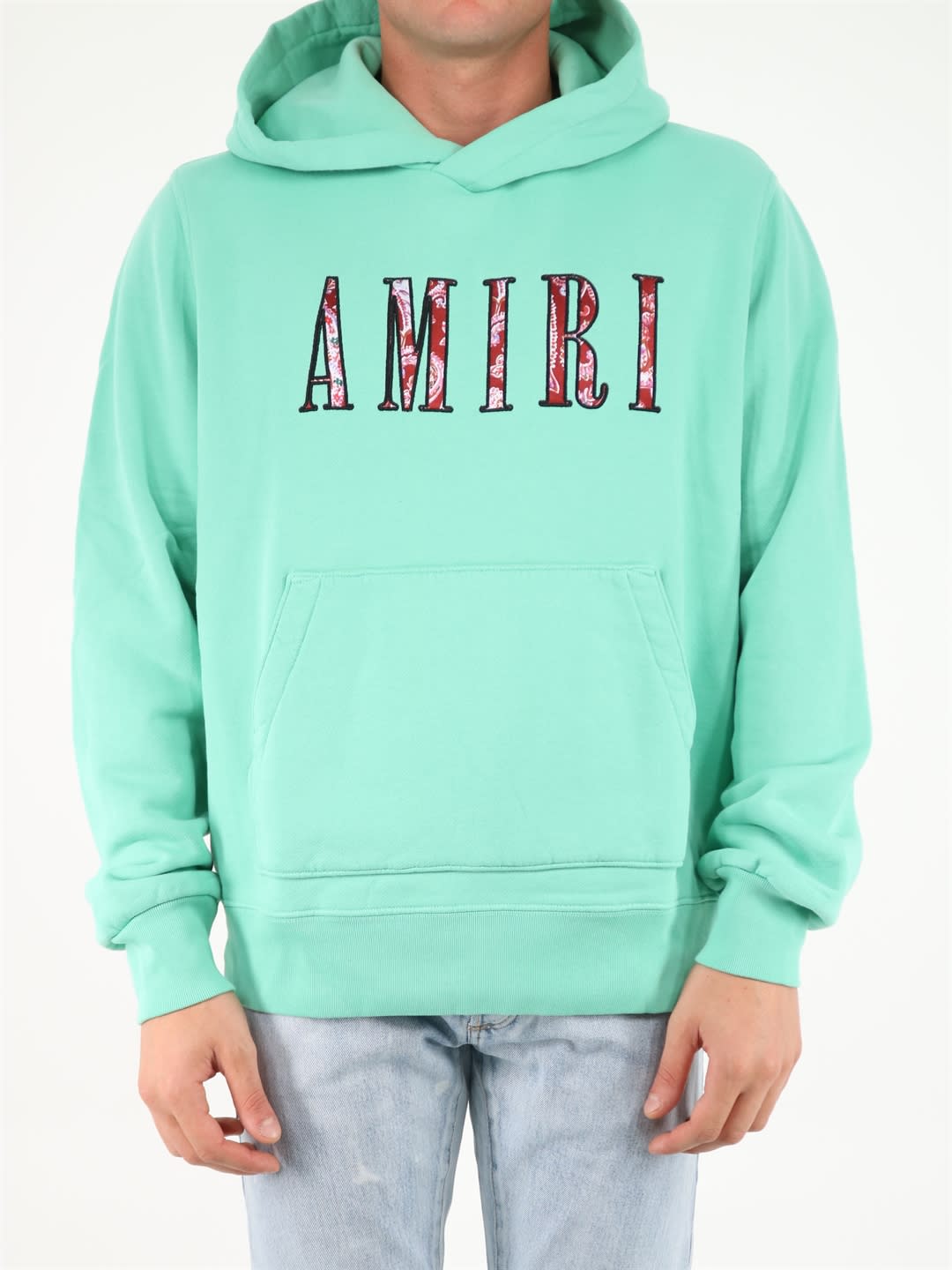 AMIRI Paisley Green Sweatshirt With Logo