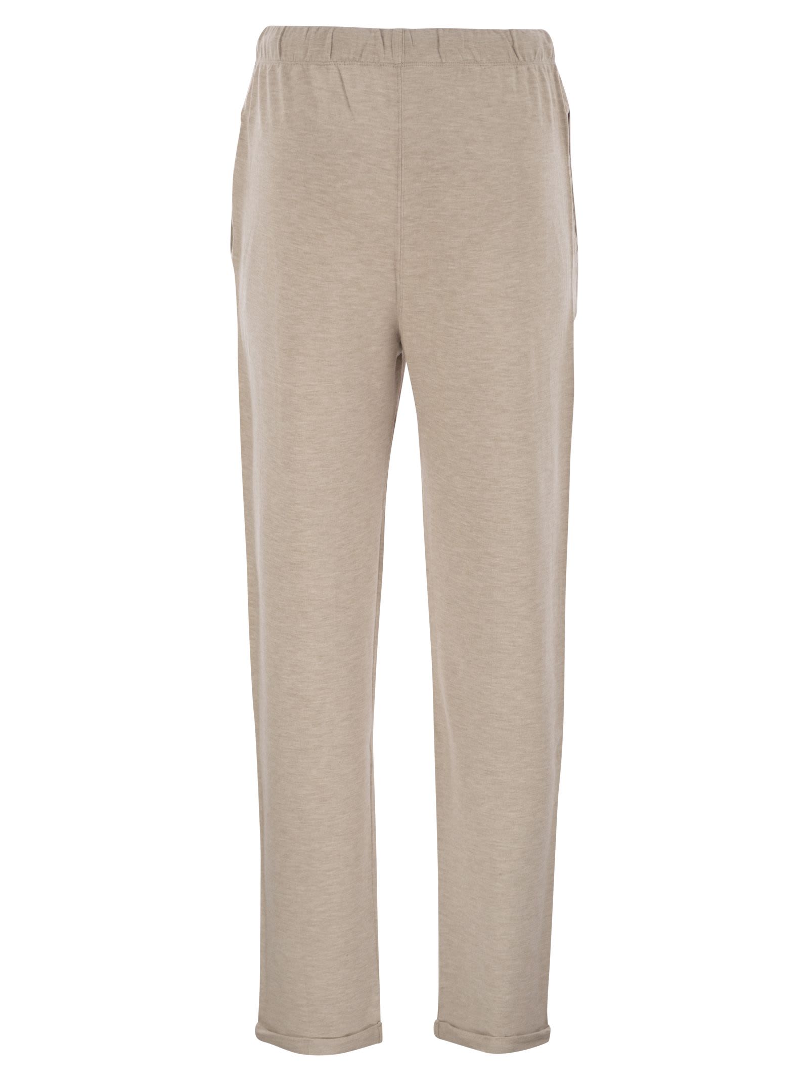 Majestic Trousers With Drawstring Waist In Neutral