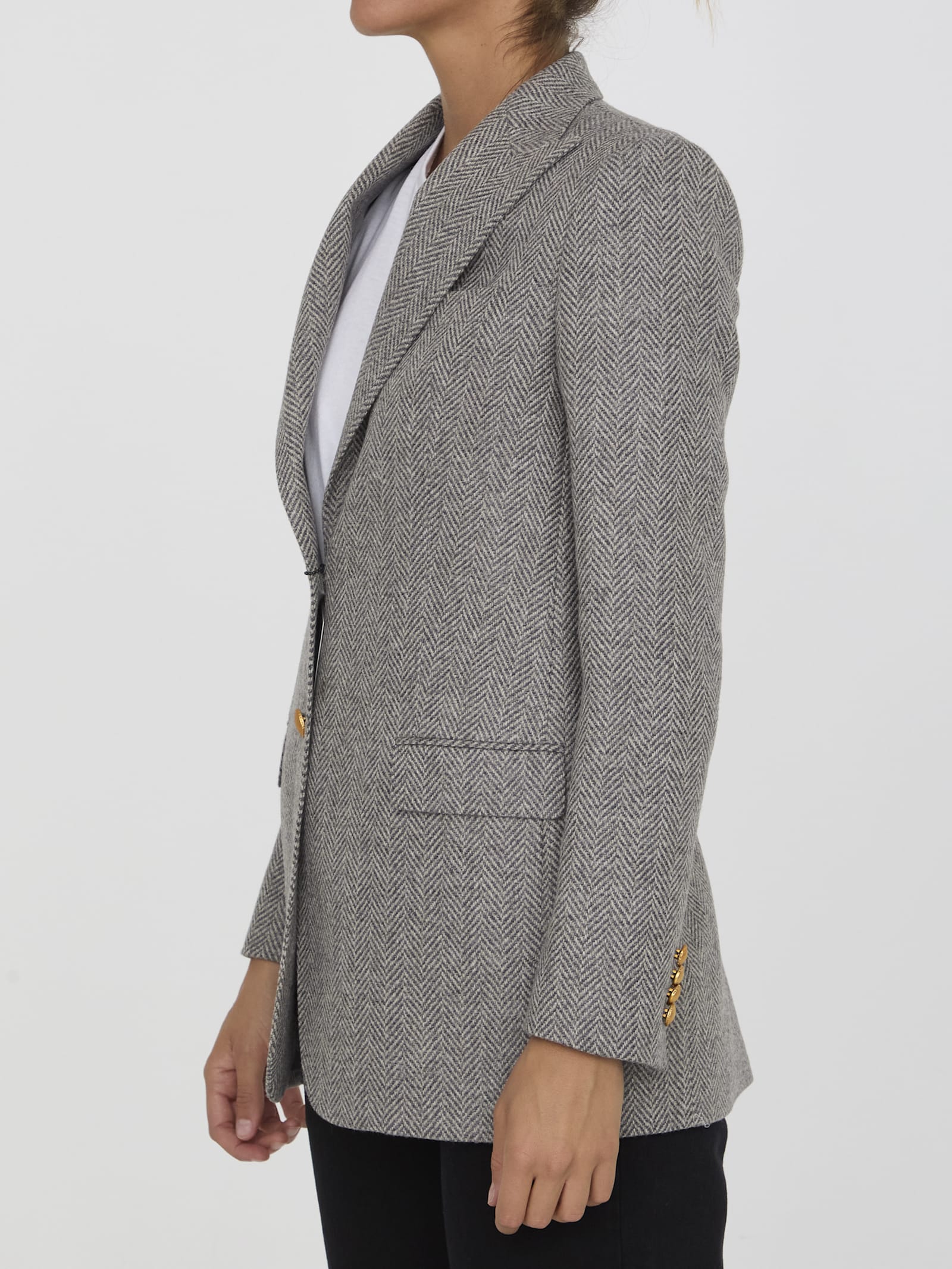 Shop Tagliatore Berta Jacket In Grey