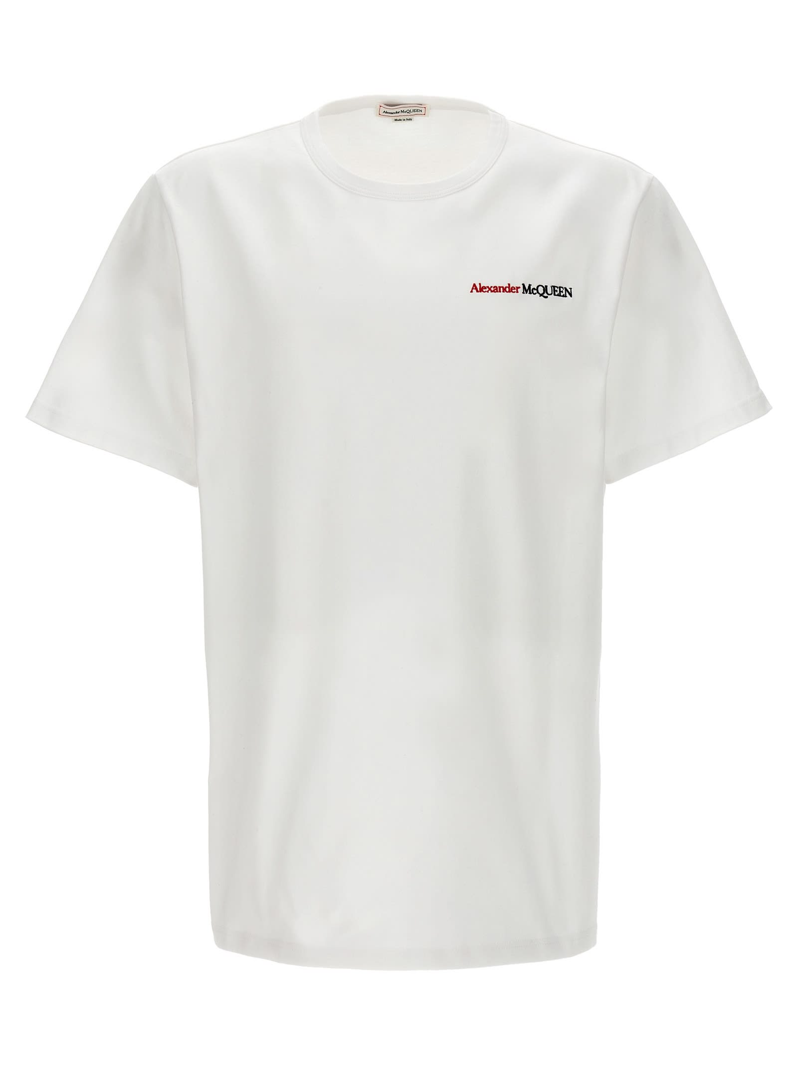 Shop Alexander Mcqueen Logo Embroidery T-shirt In White