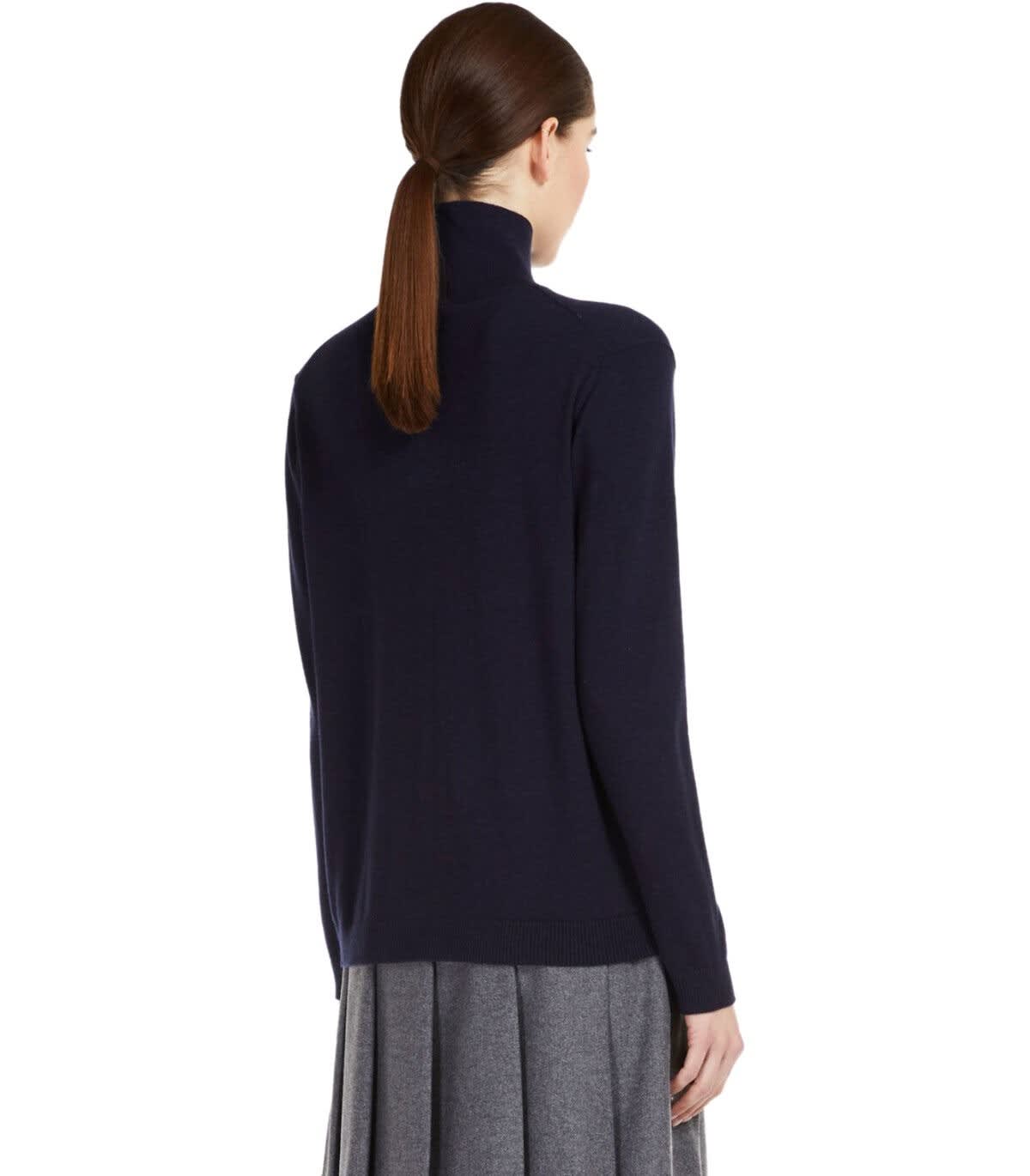 Shop Weekend Max Mara Turtleneck Knit Sweater In Blu