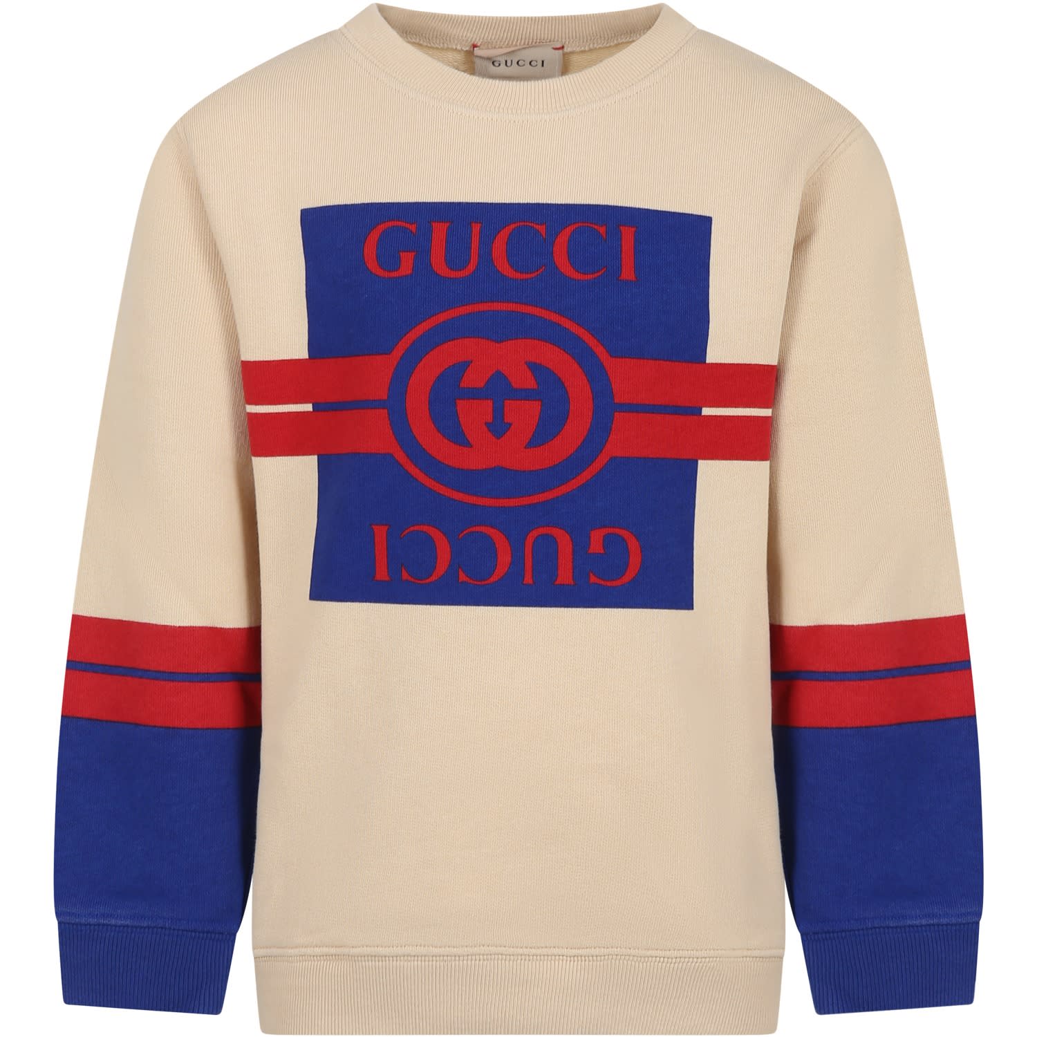 Gucci Kids' Ivory Sweatshirt For Boy With Logo