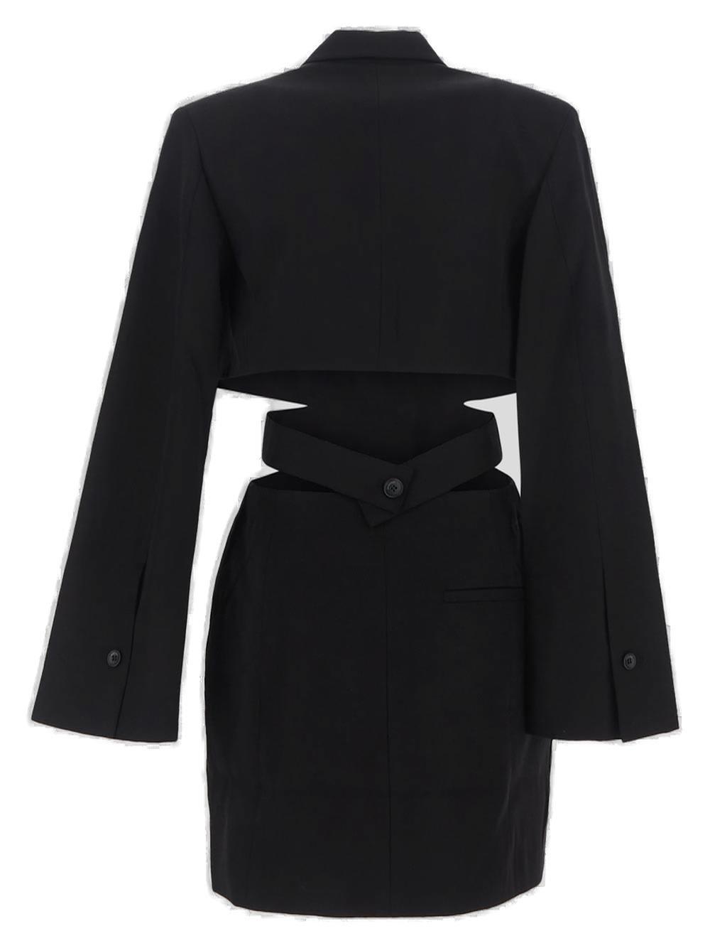 Shop Jacquemus Cut Out Detailed Dress In Black