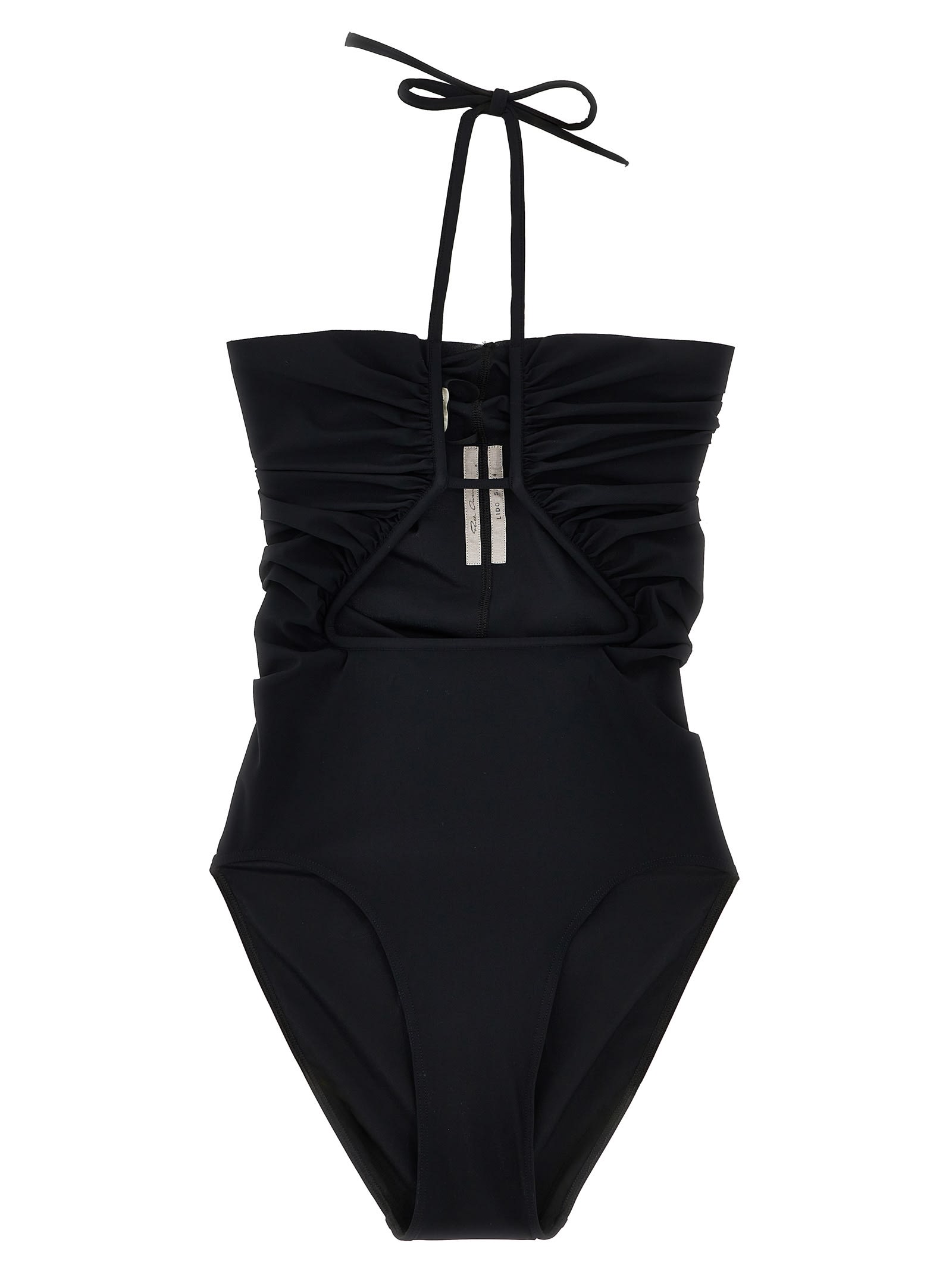 Shop Rick Owens Prong Bather One-piece Swimsuit In Black