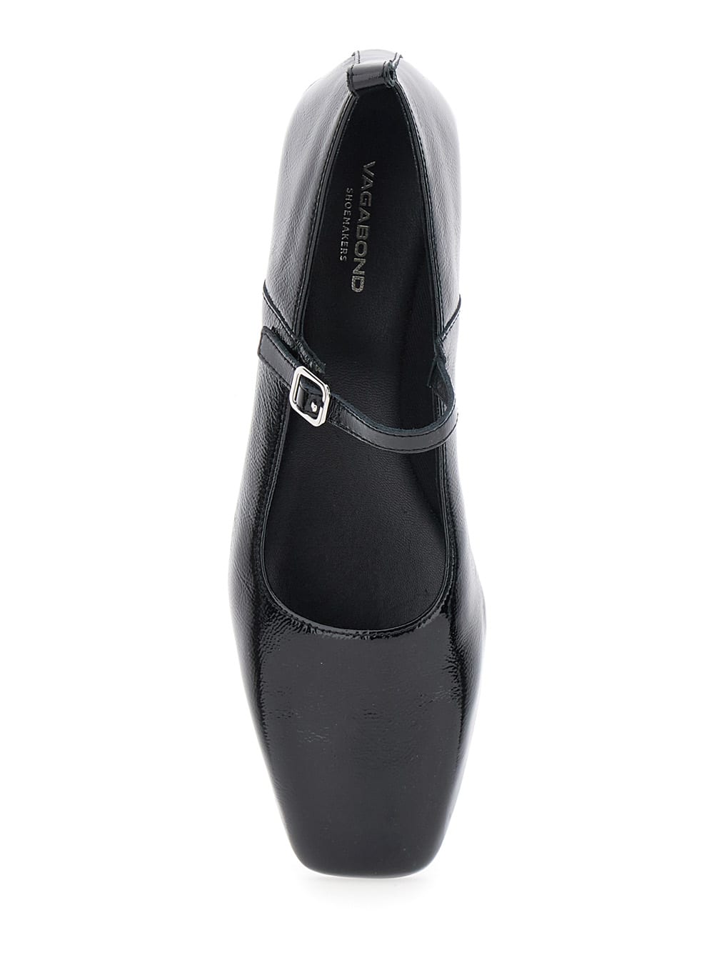 Vagabond Square-toe Buckle Flats In Black