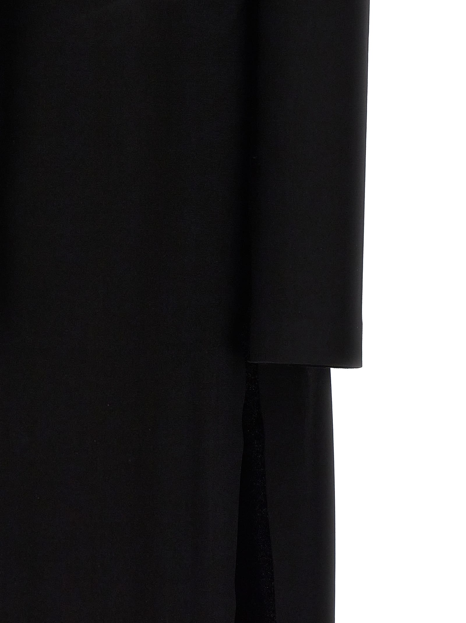 Shop Norma Kamali Long U-neck Dress In Black
