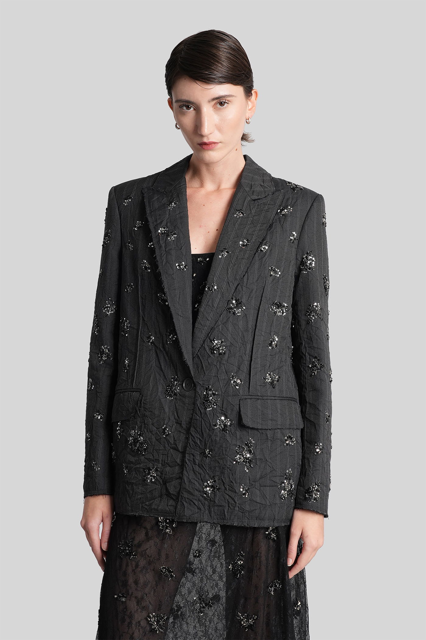 Simkhai Murphy Blazer In Grey Polyester In Gray