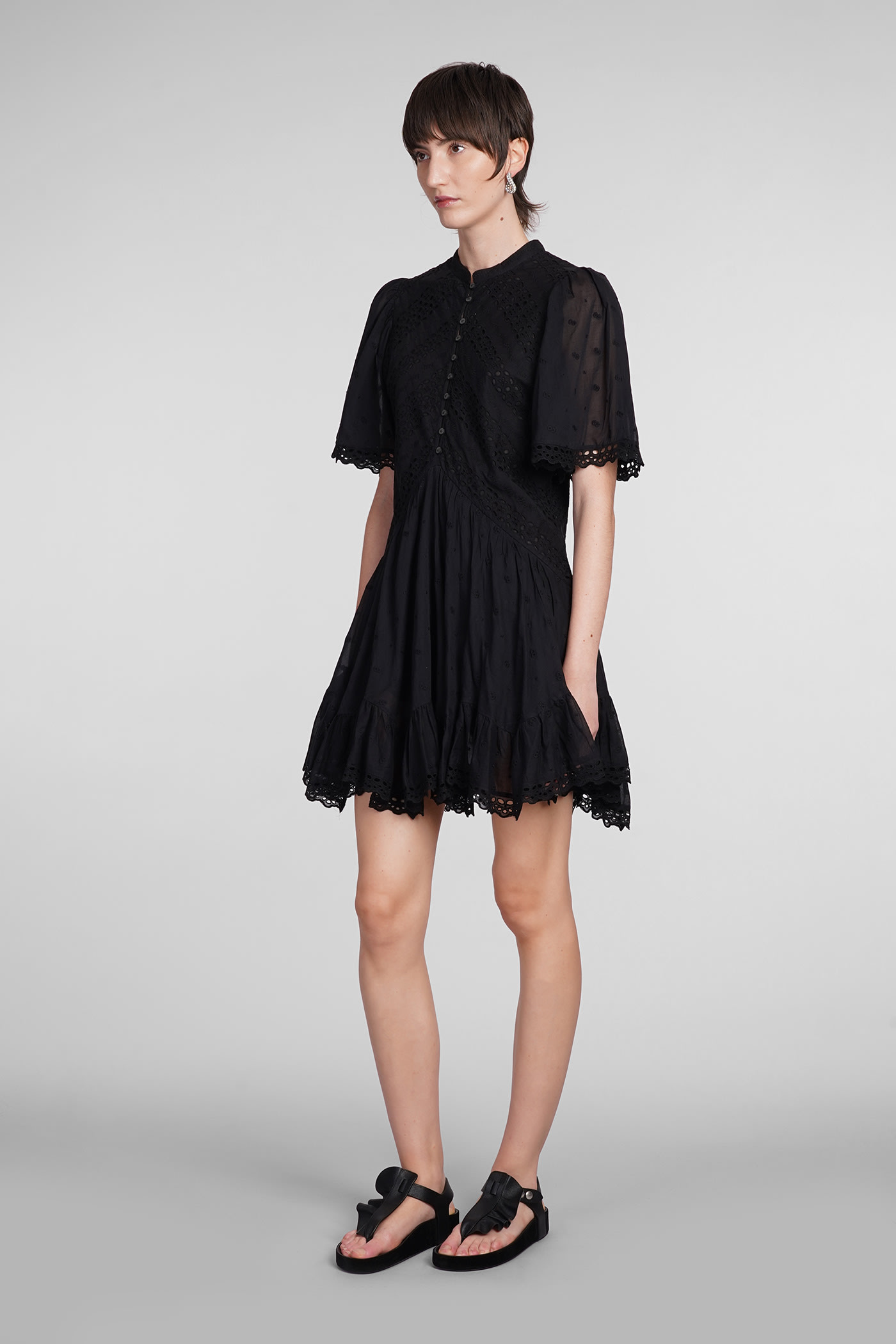 Shop Marant Etoile Slayae Dress In Black Cotton