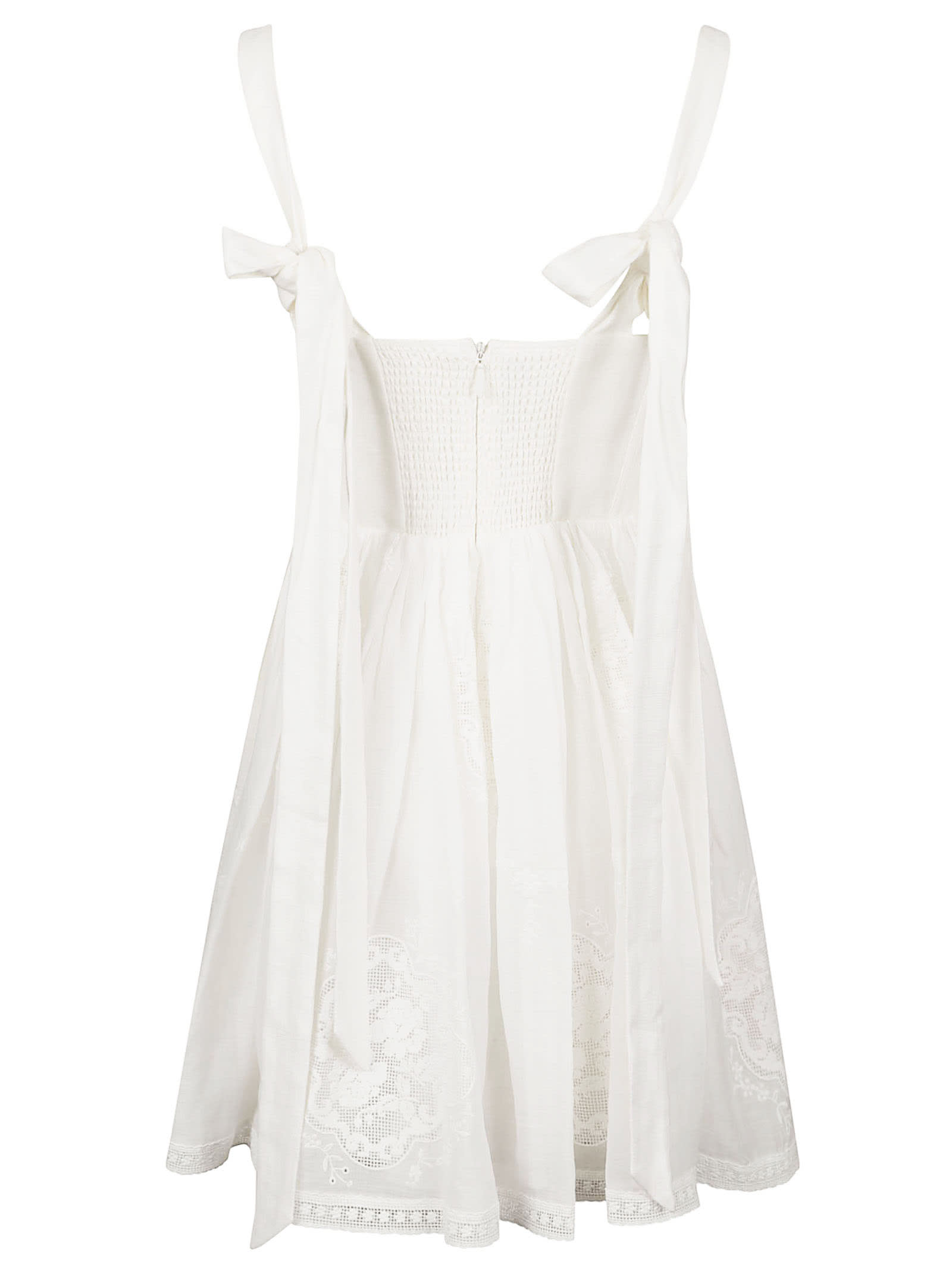 Shop Zimmermann Alight Corset Mini Dress In Ivory