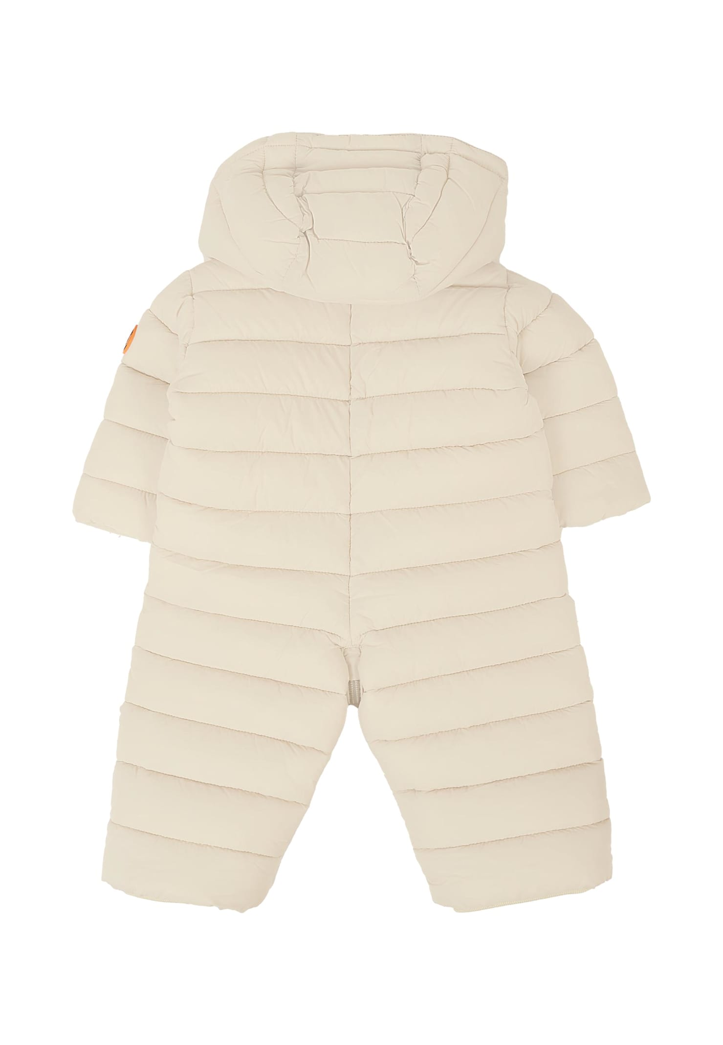 Save The Duck Beige Down Jacket For Babykids With Logo In Neutral