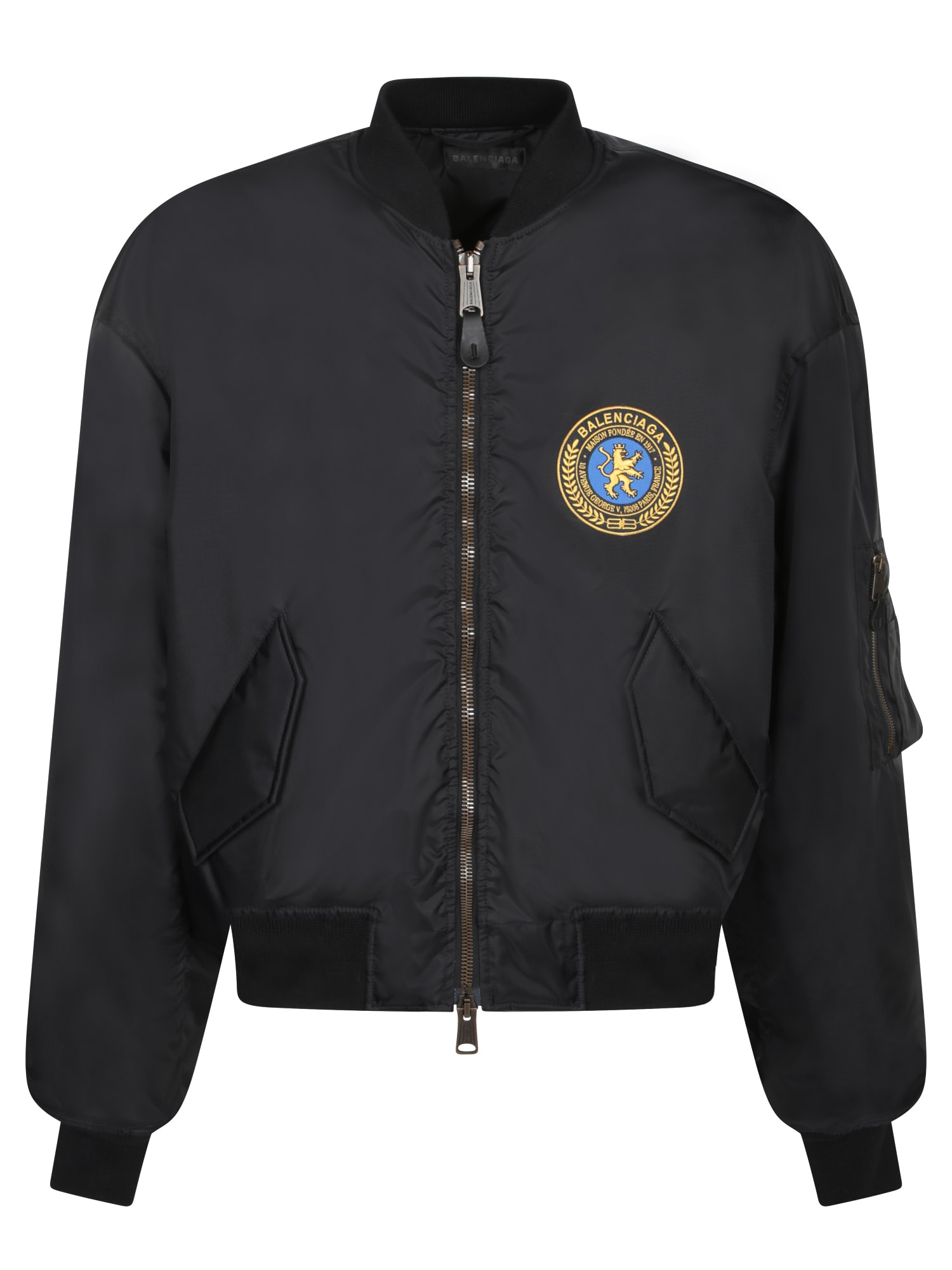 Balenciaga Bomber Jacket In Technical Fabric In Black