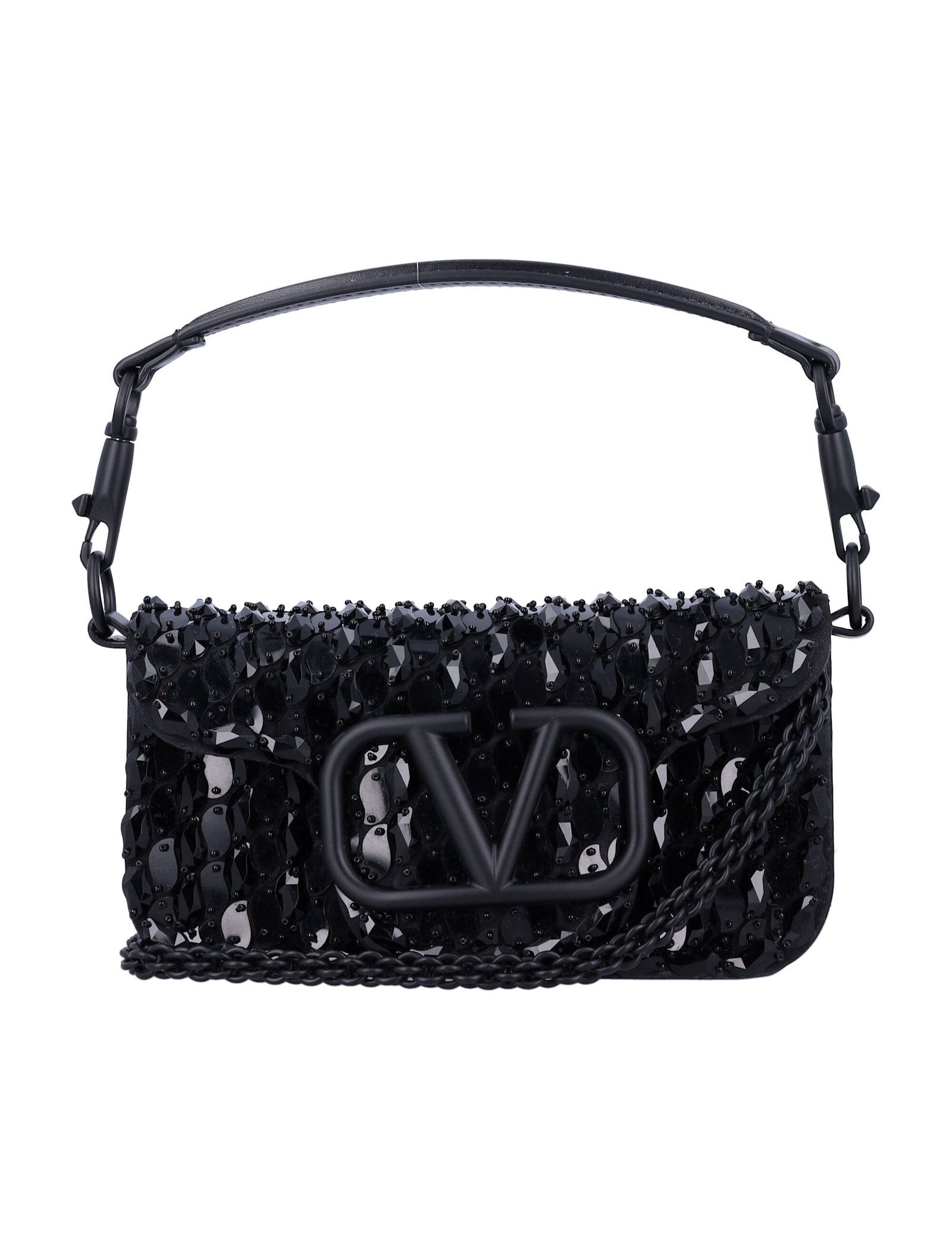 Shop Valentino Locò Small Shoulder Bag In Jet Black