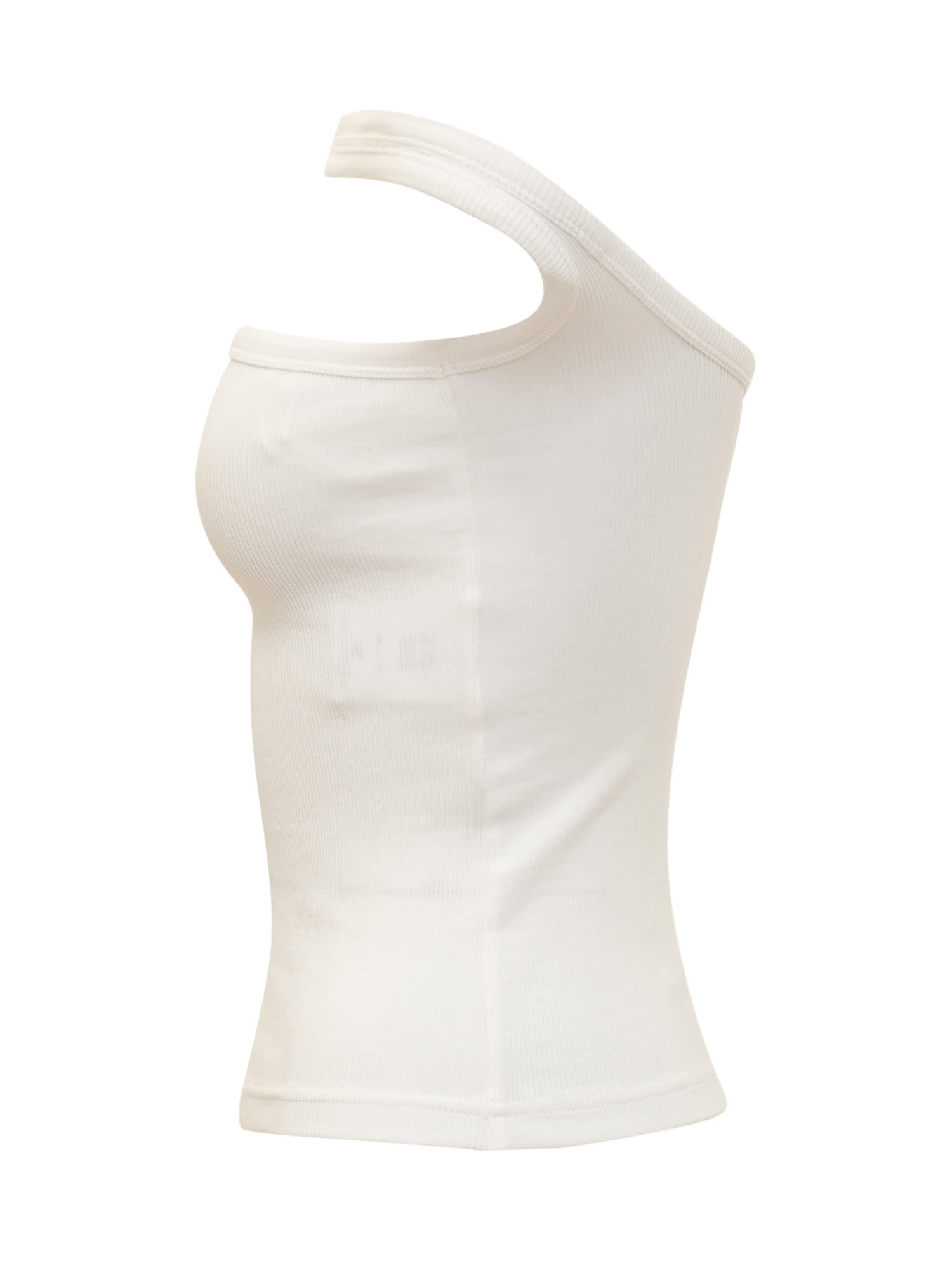 Shop Courrèges Hyperbole 90s Rib Tank Top In Heritage White