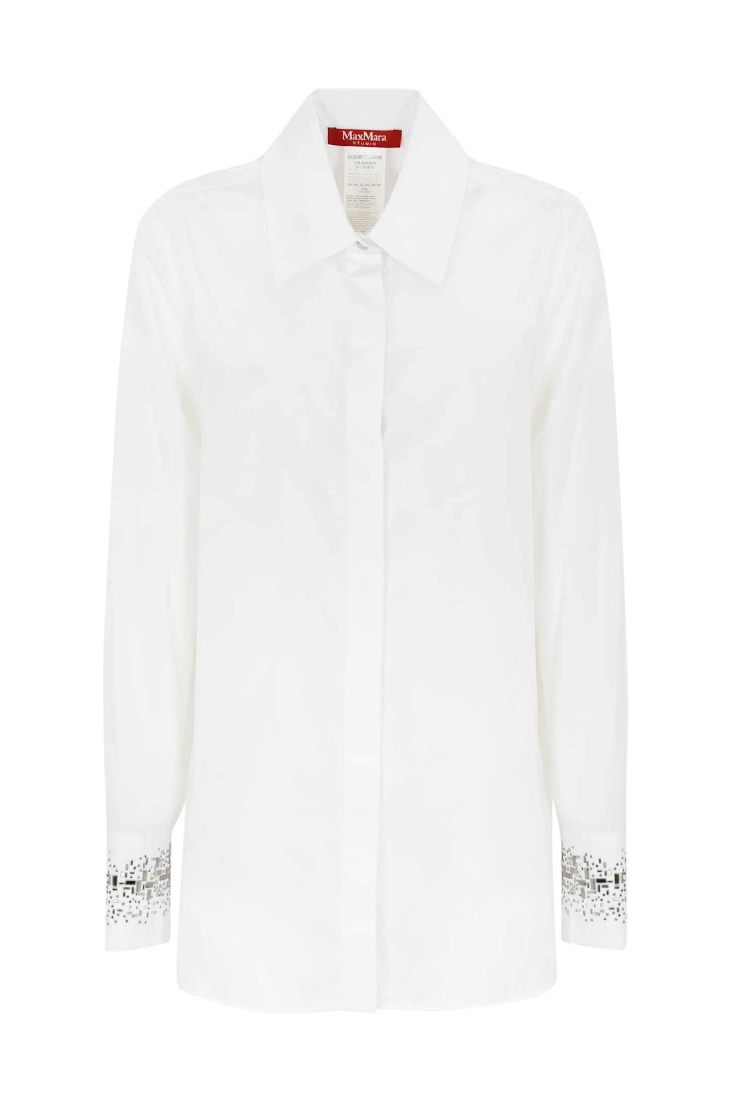 Queva Shirt In Poplin With Rhinestones