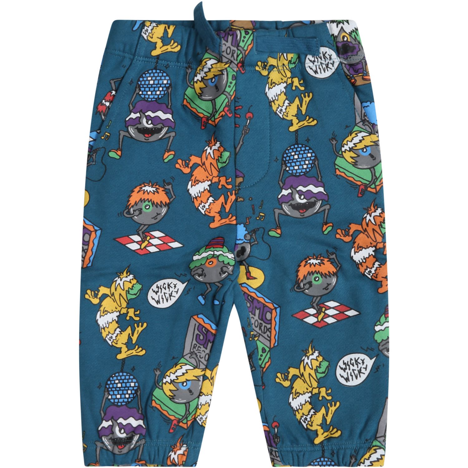 Stella Mccartney Green Sweatpant For Babyboy With Monsters