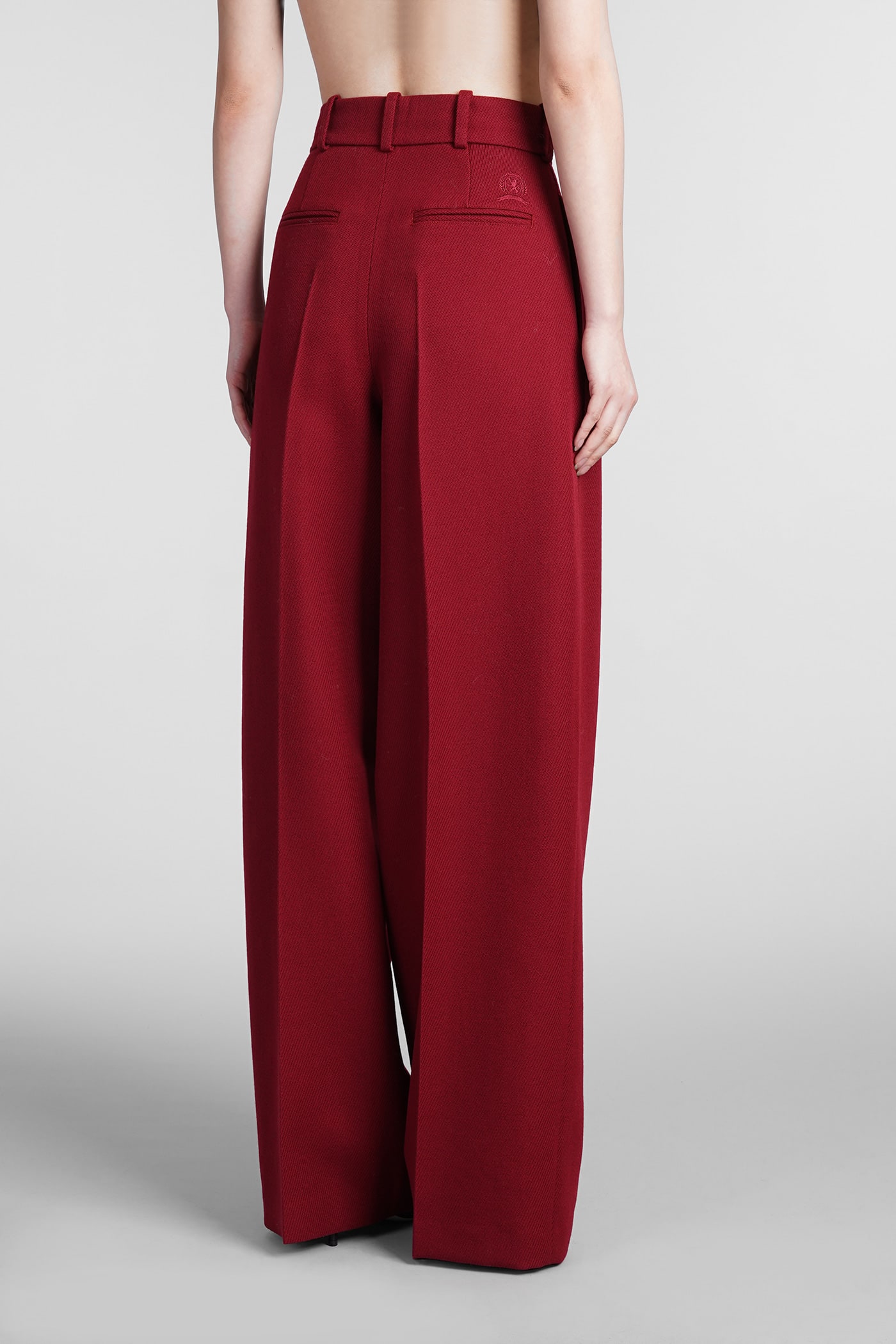 Shop Tommy Hilfiger Pants In Bordeaux Wool In Red