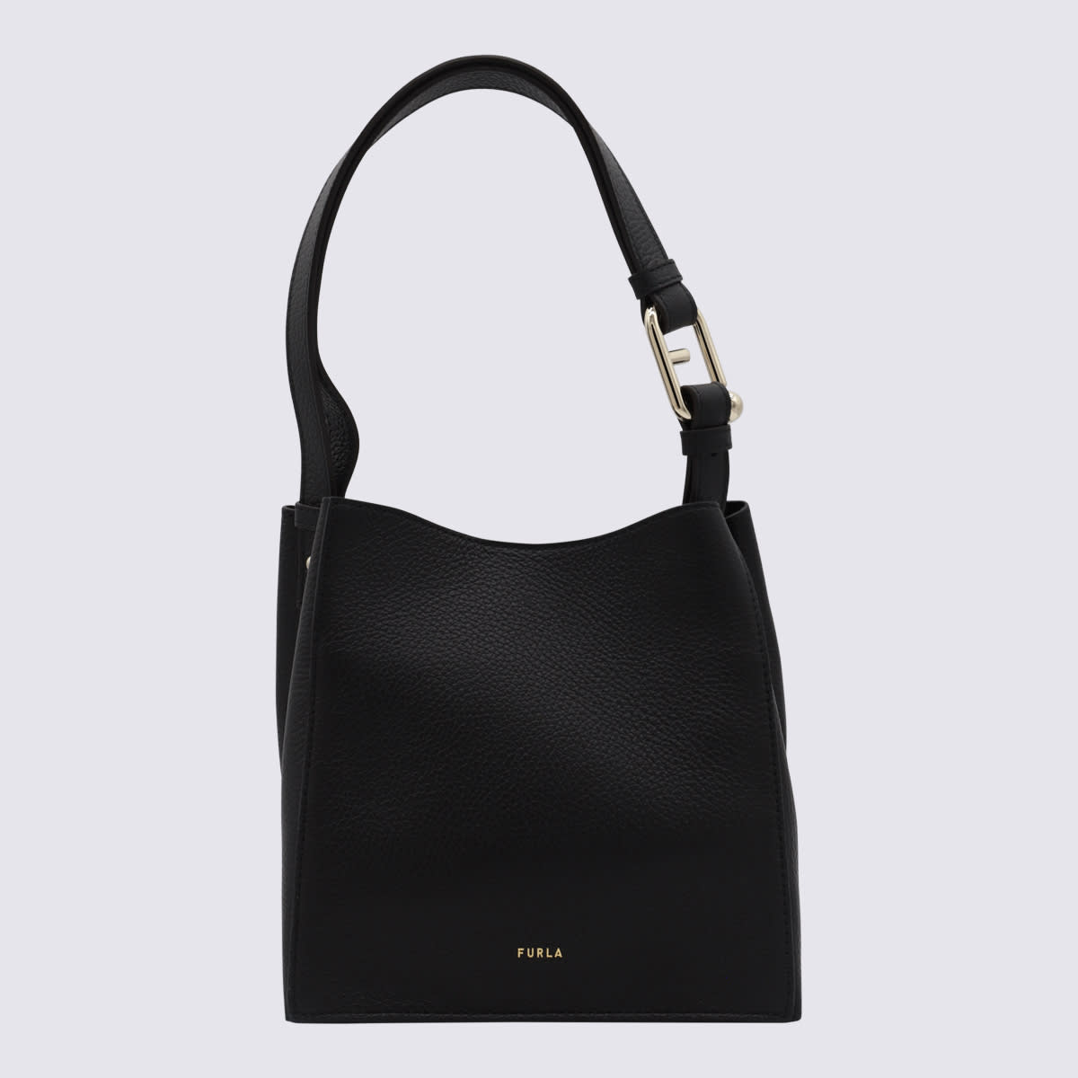 Furla Black Leather Bag In Black