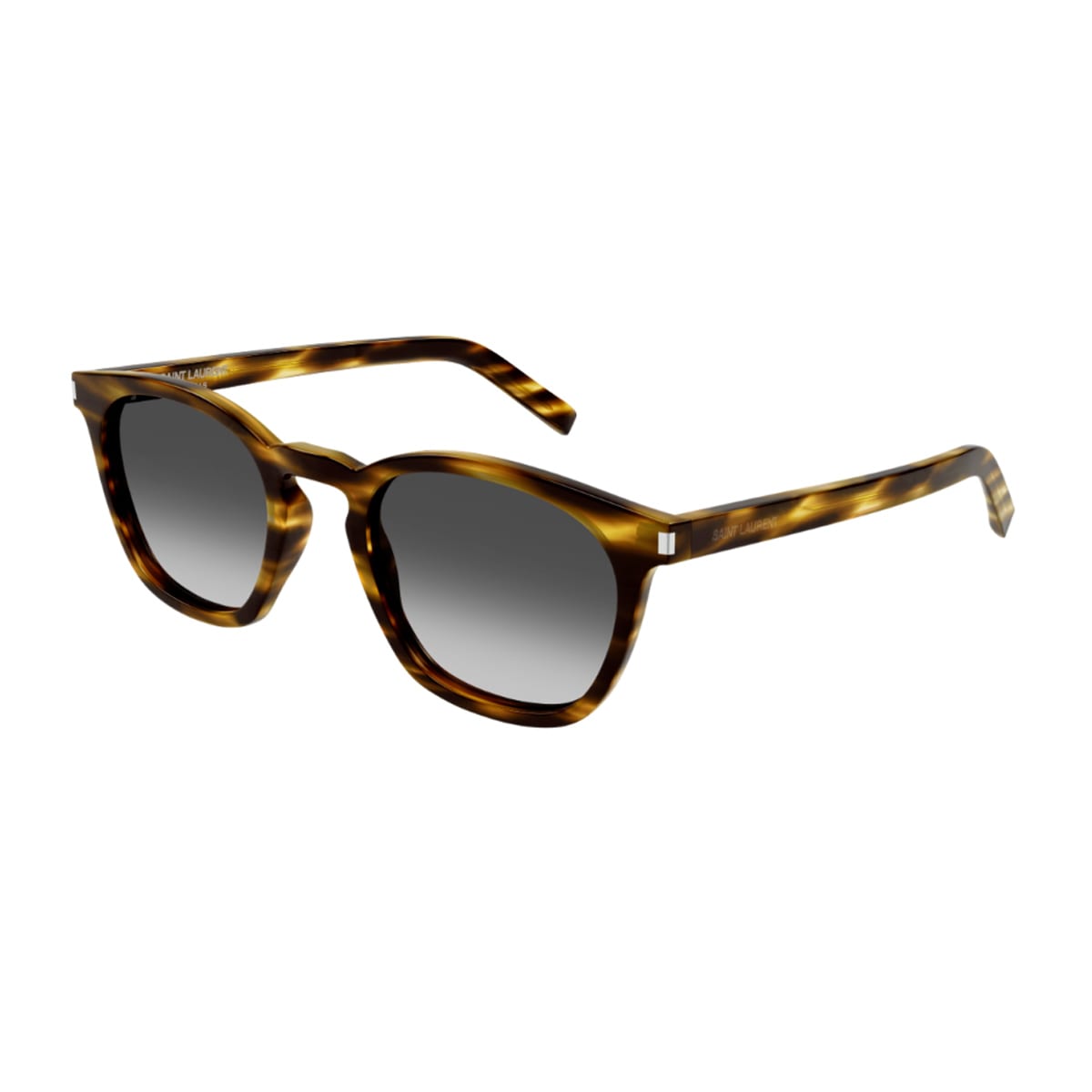 Saint Laurent Sl 28 Linea Corner Angle 045 Light Havana Grey Sunglasses In Multi