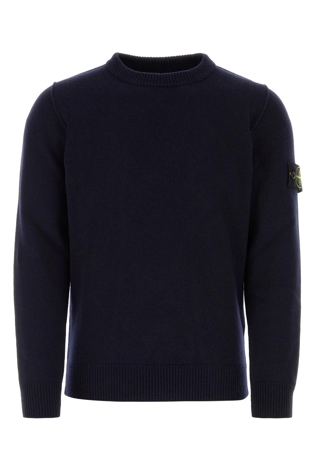 Shop Stone Island Black Wool Blend Sweater