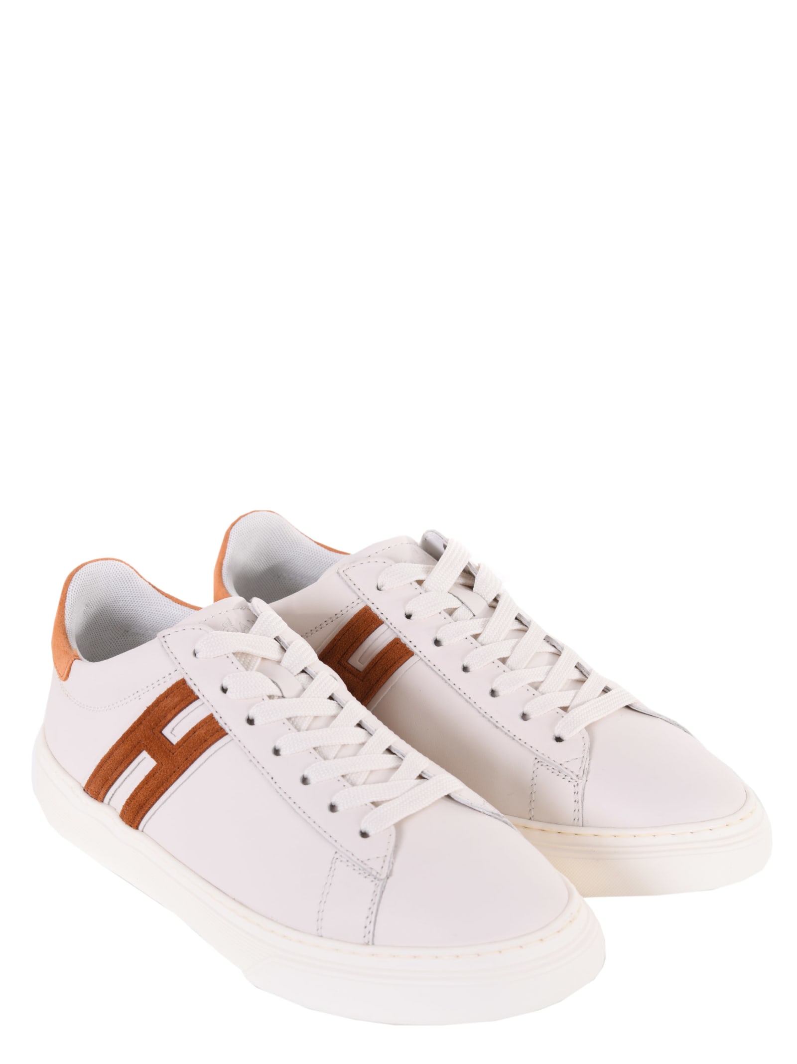 Shop Hogan Sneakers  H365 In Avorio/arancio