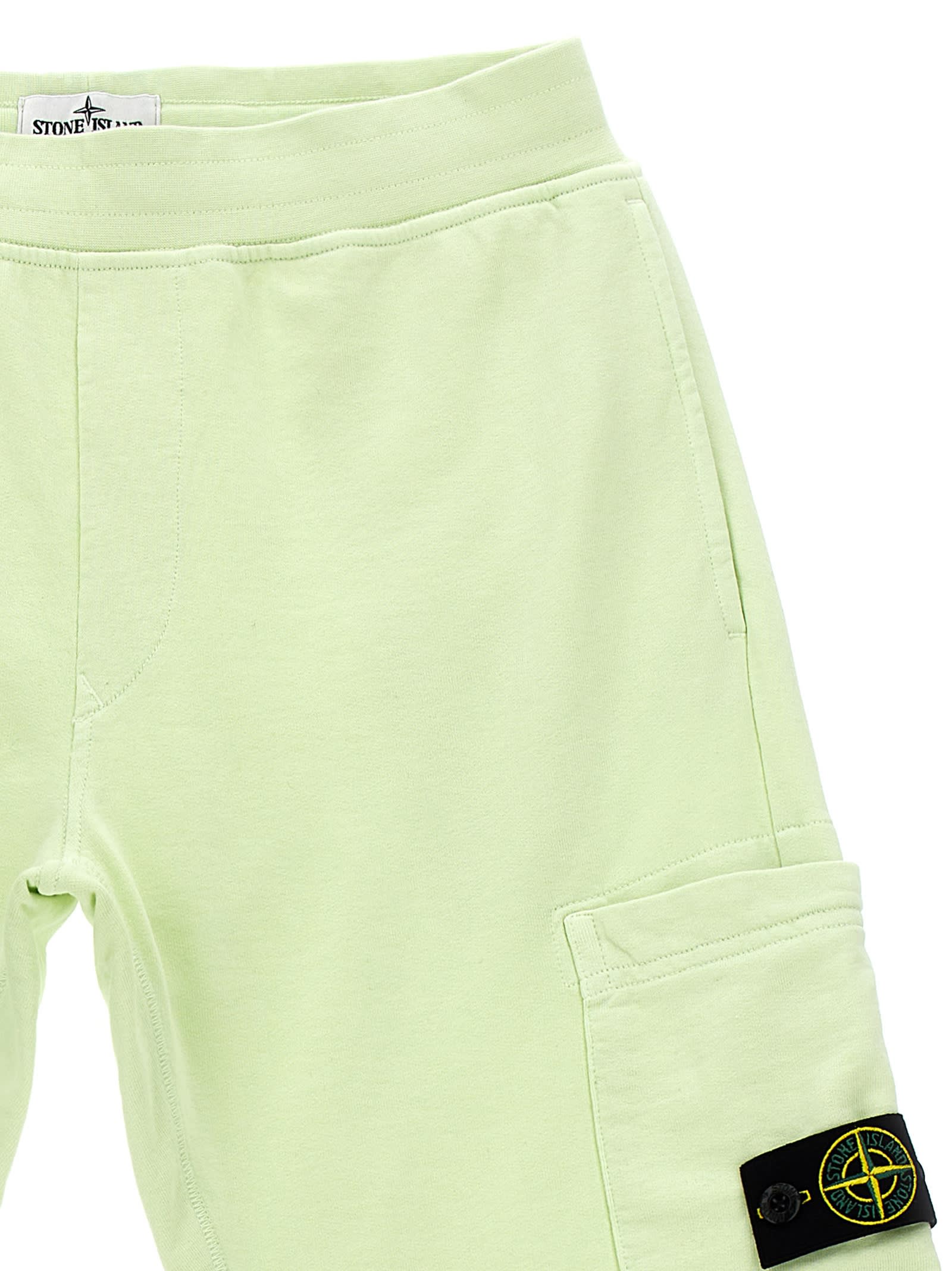Stone Island Cargo Badge Logo Bermuda Shorts In Green