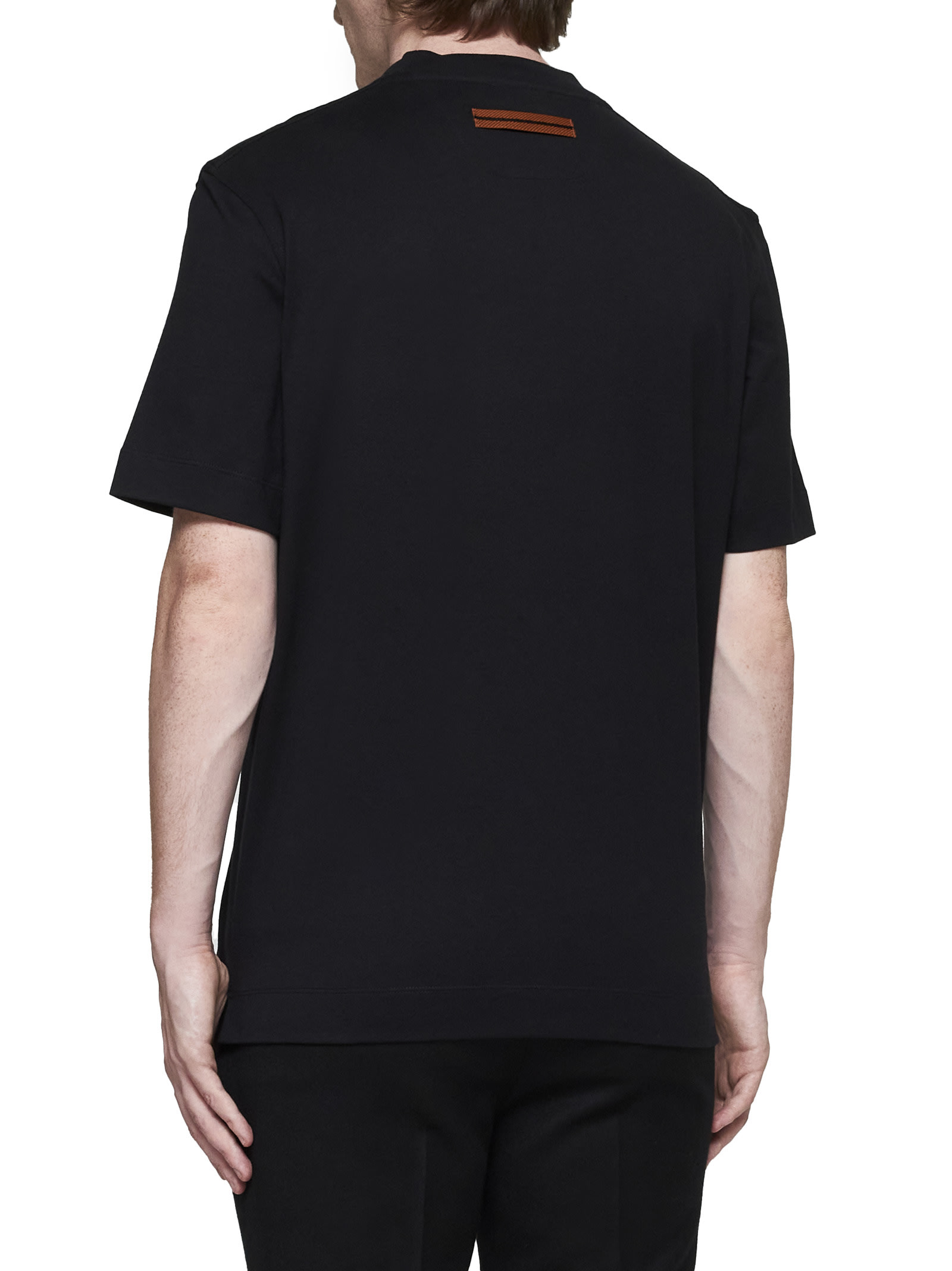 Shop Zegna T-shirt In Nero Fantasia