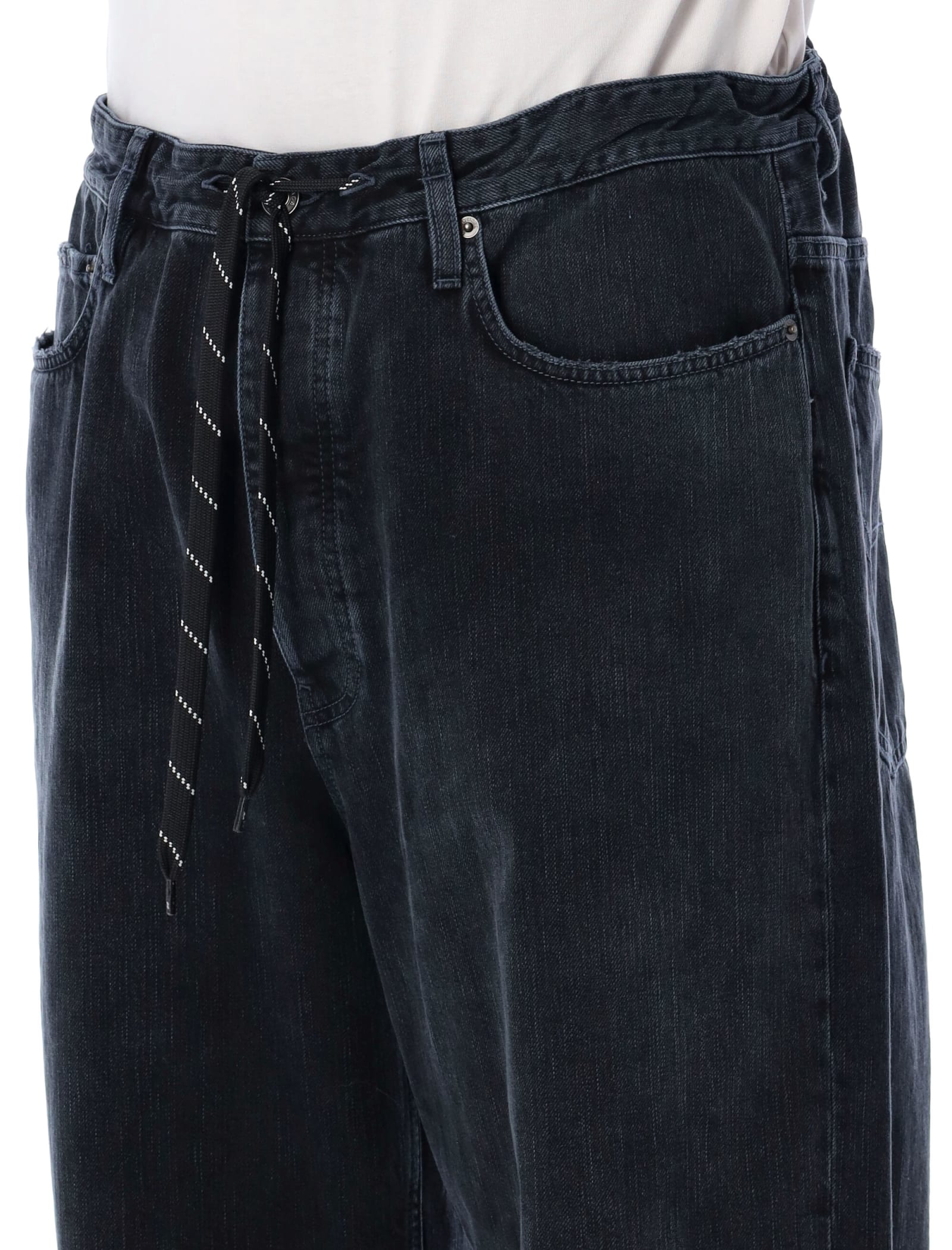 Balenciaga Baggy Jeans With Drawstring In Black