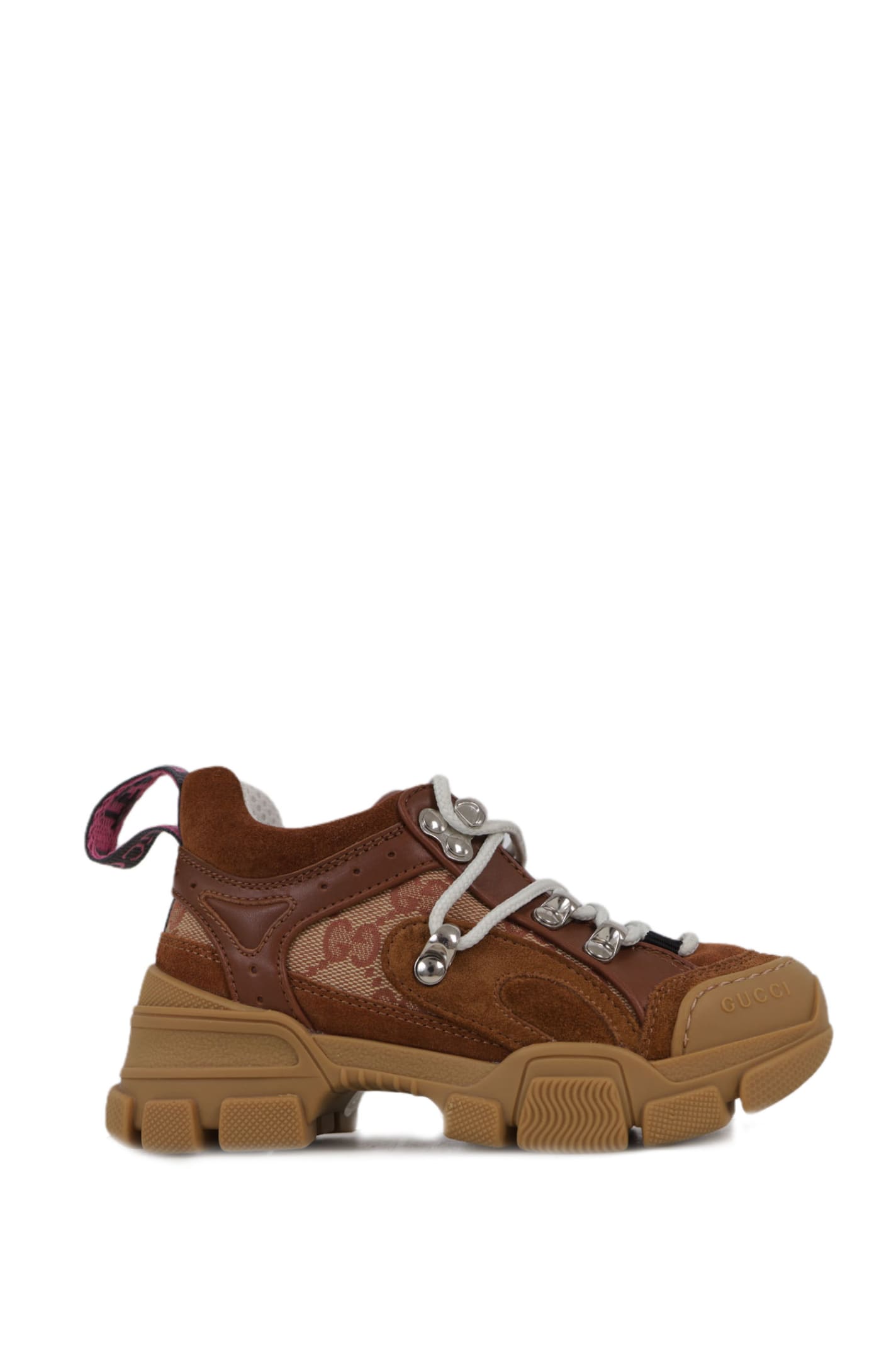 Gucci Kids' Flashtrek Sneakers In Brown
