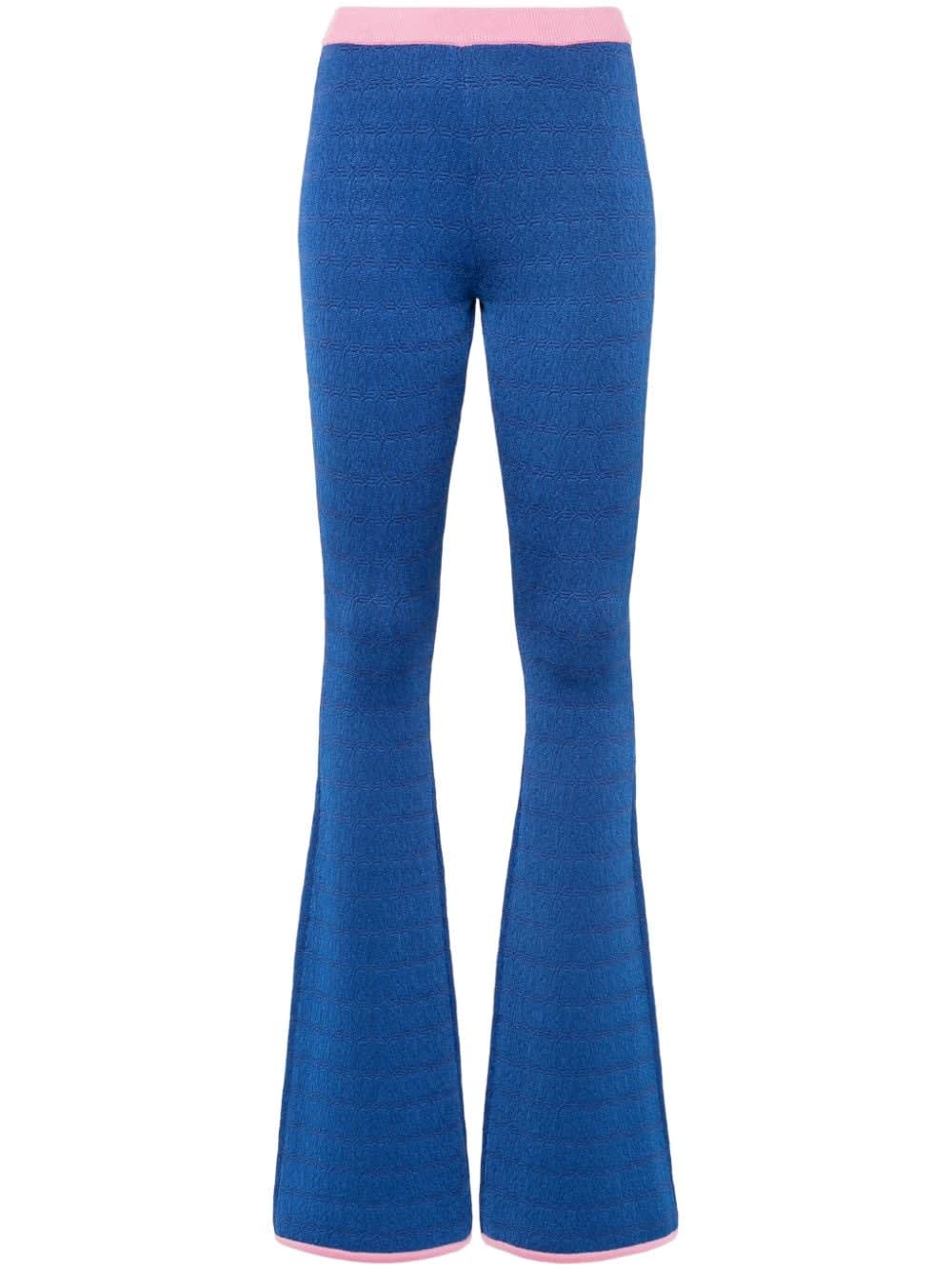 Bally Flared Trousers Trim Contrasting In Blue