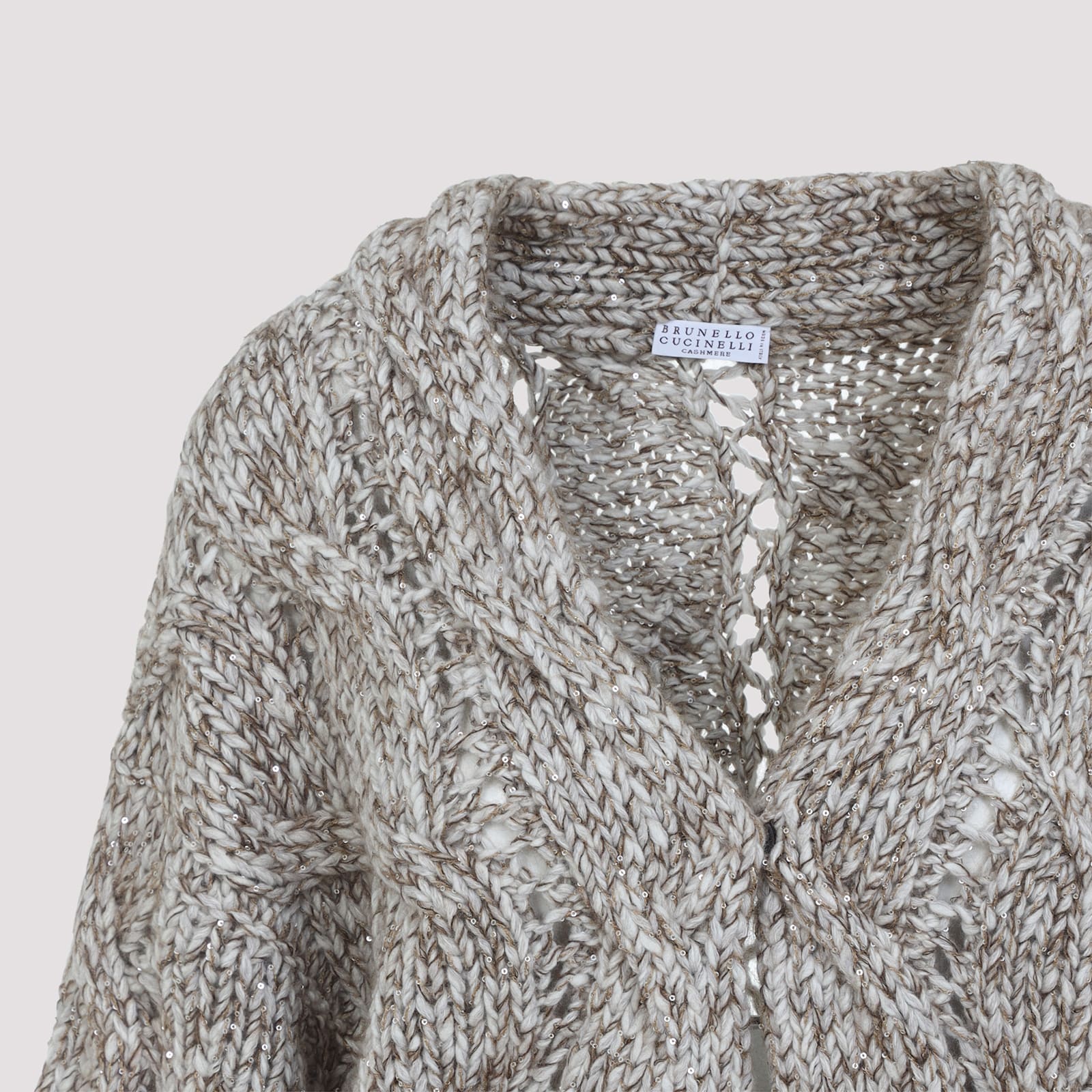 Brunello Cucinelli Braid Cardigan In Gray