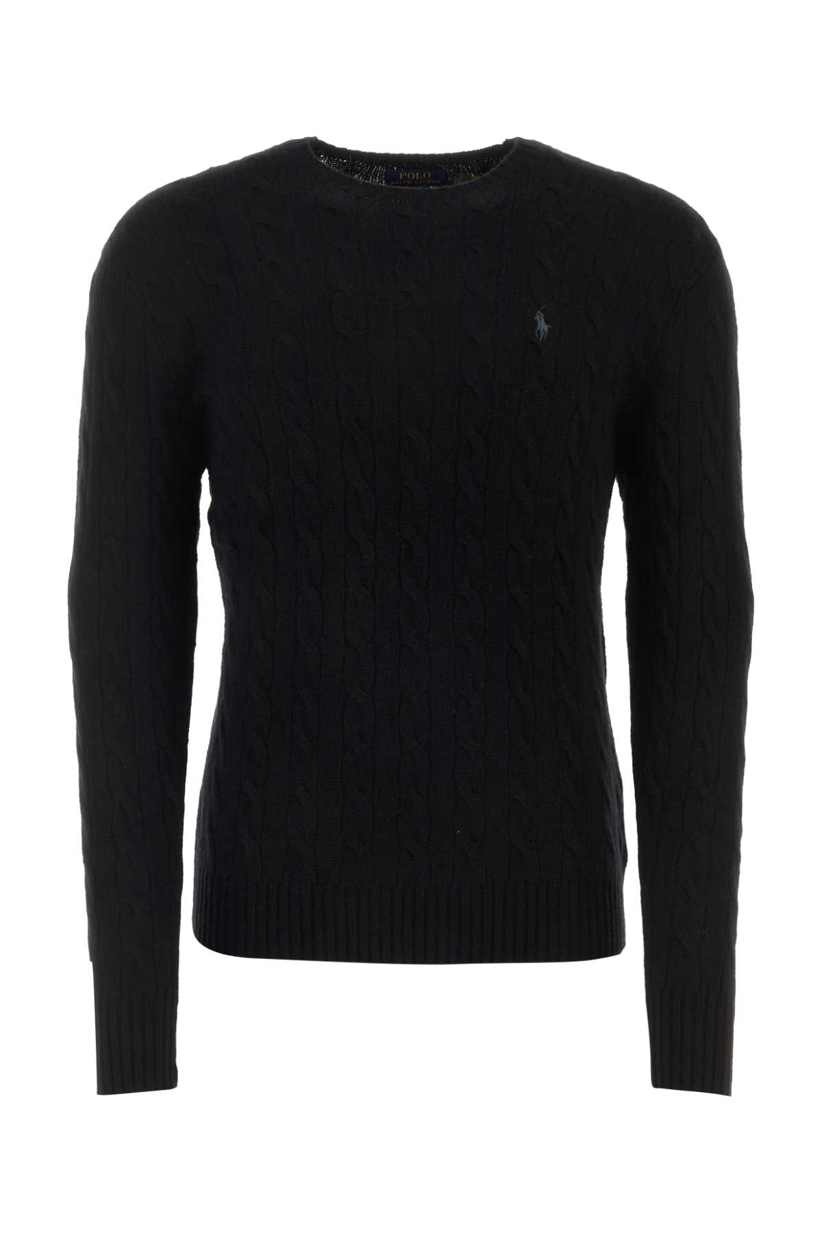 Shop Polo Ralph Lauren Black Wool Blend Sweater In Poloblack