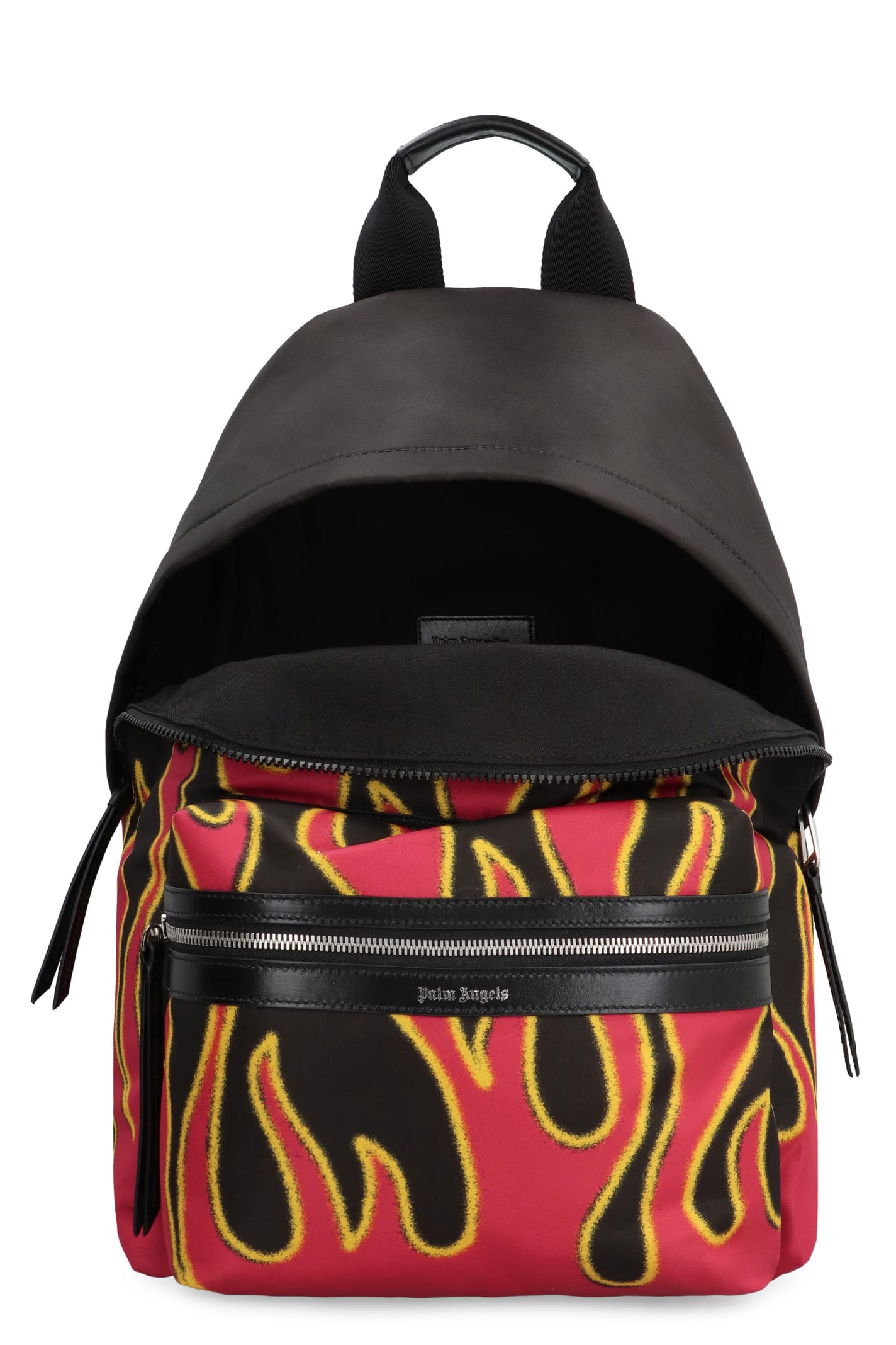 Shop Palm Angels Printed Nylon Backpack In Black