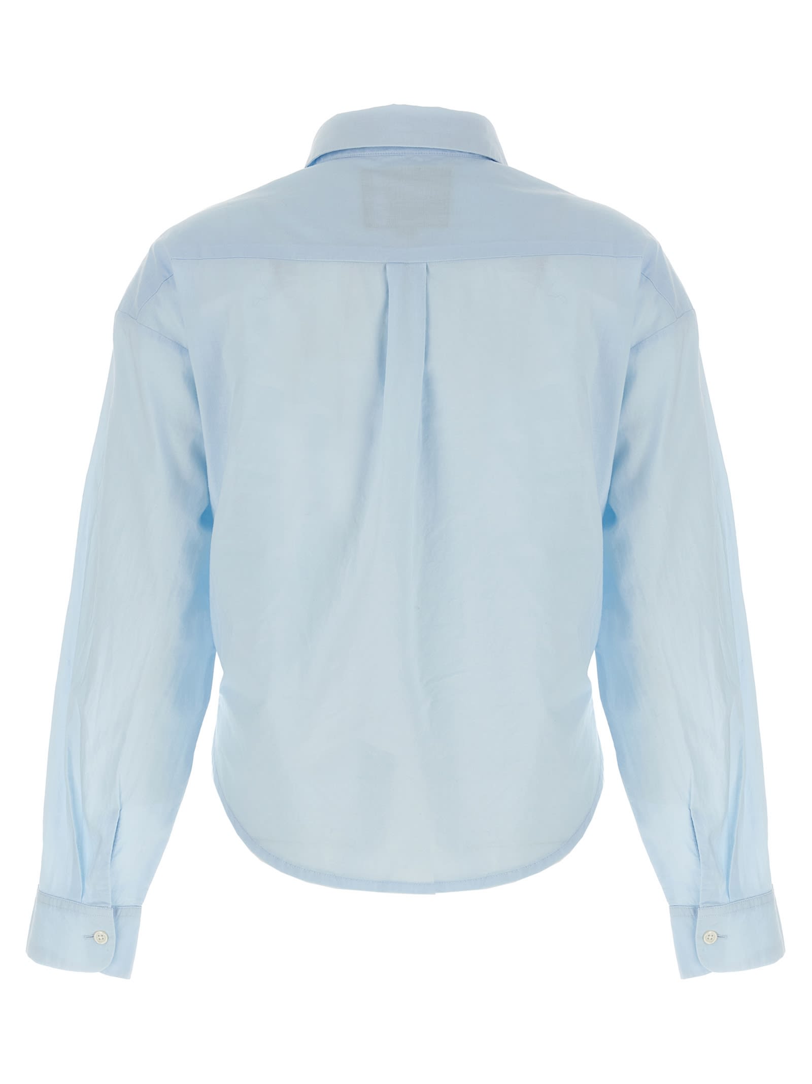 R13 Twisted Front Shirt In Light Blue