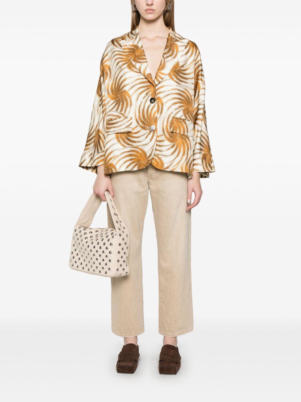 Alberto Biani Multicolor Printed Caban Jacket